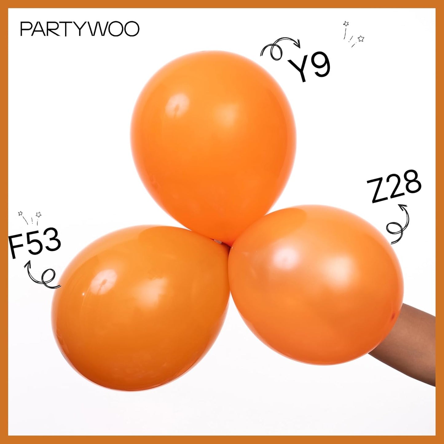 PartyWoo Burnt Orange Balloons - 100 Pcs Latex Balloon Arch Kit | Terracotta Rust for Fall Celebrations