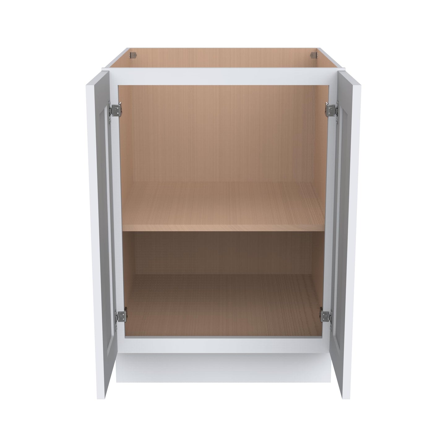 RTA Solid Wood Frame Full Height Door Base Cabinet - 2 Doors and 1 Shelf,Kitchen Storage Cabinet, Entryway Cabinet, Suitable Kitchen, Living Room, Entryway, and Office(White 24”W×24”D×34.5”H)