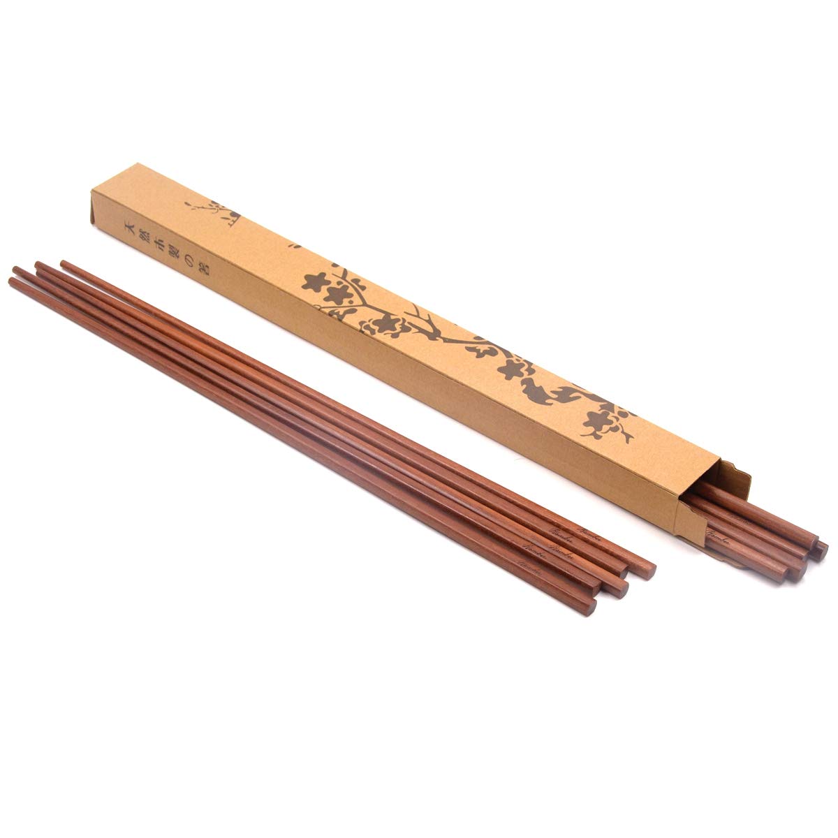 Bamber 16.5 Inches Extra Long Wood Chopsticks Set, Cooking Frying Chopstick, Set of 5 Pairs
