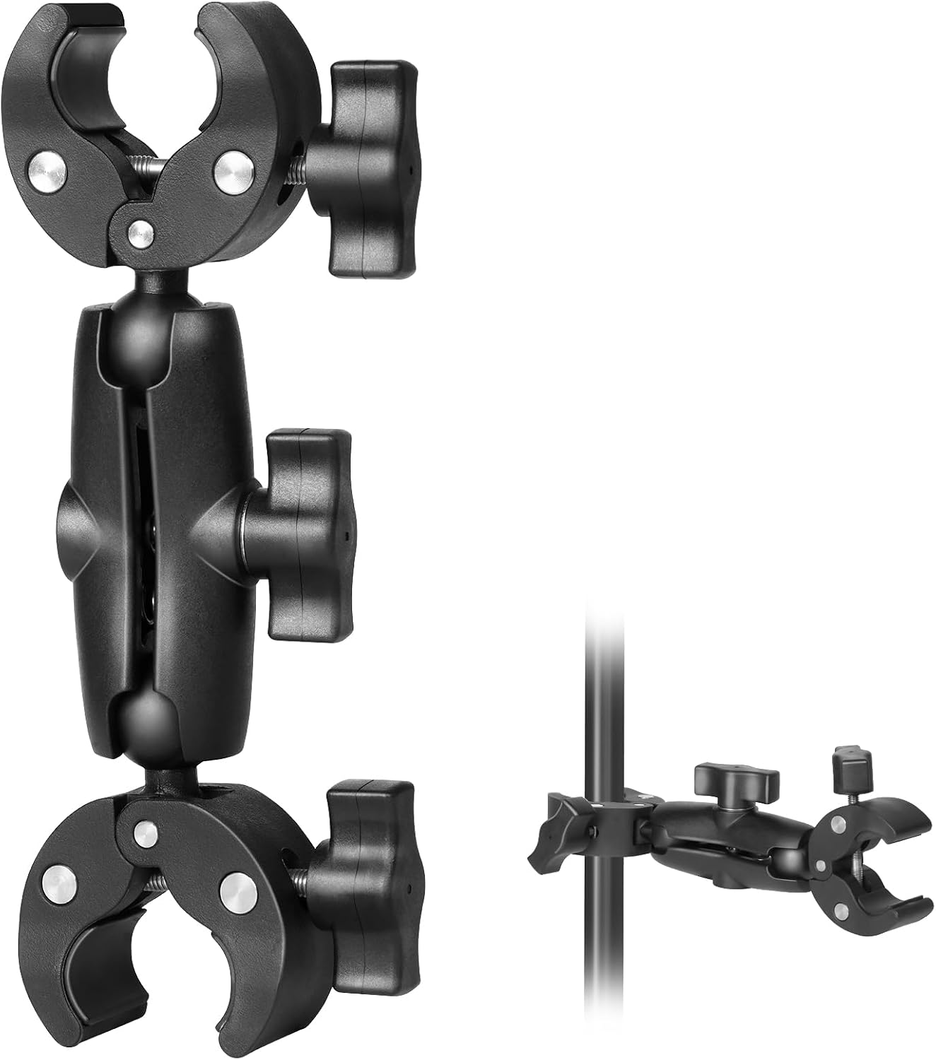 Sequpr Camera Clamp Mount for Gopro, Super Clamp Adapter Double Head Multifunction Holder for Motorcycle, Photography
