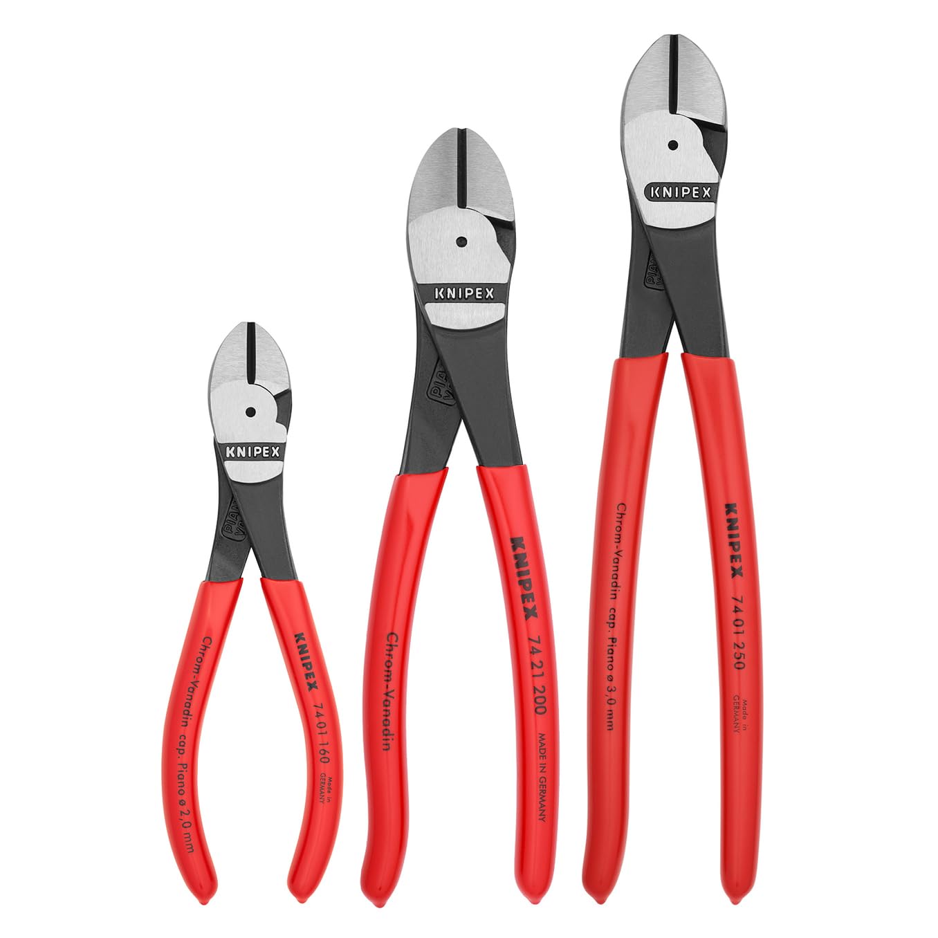 Knipex 002005S2 High Leverage Diagonal Cutter Pliers Tool Set - 3 Piece
