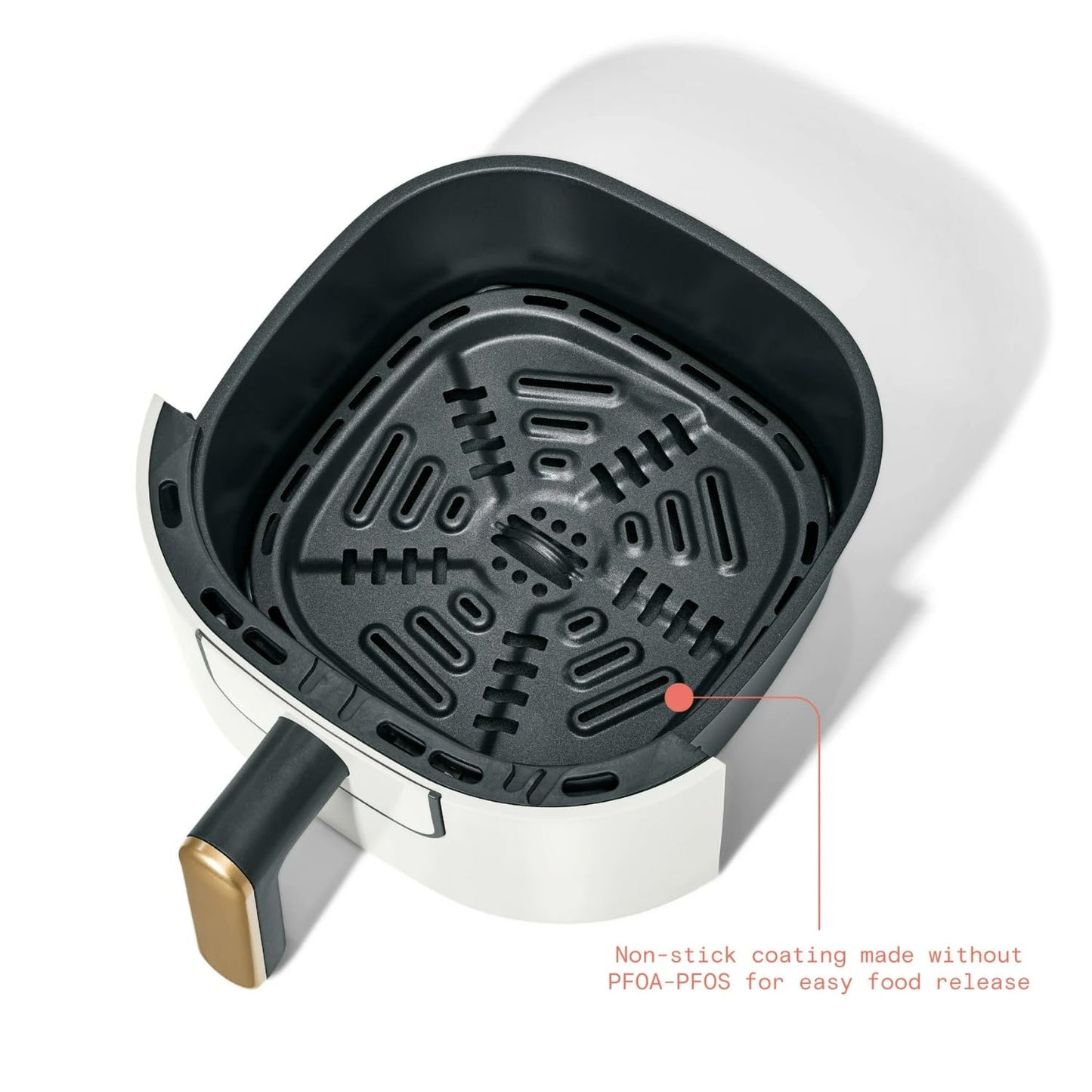 B - 3-Quart Digital Air Fryer, TurboCrisp Technology, 4 Presets, 170°F-400°F, Non-Stick, Dishwasher Safe, 1200 Watt. (White Icing)