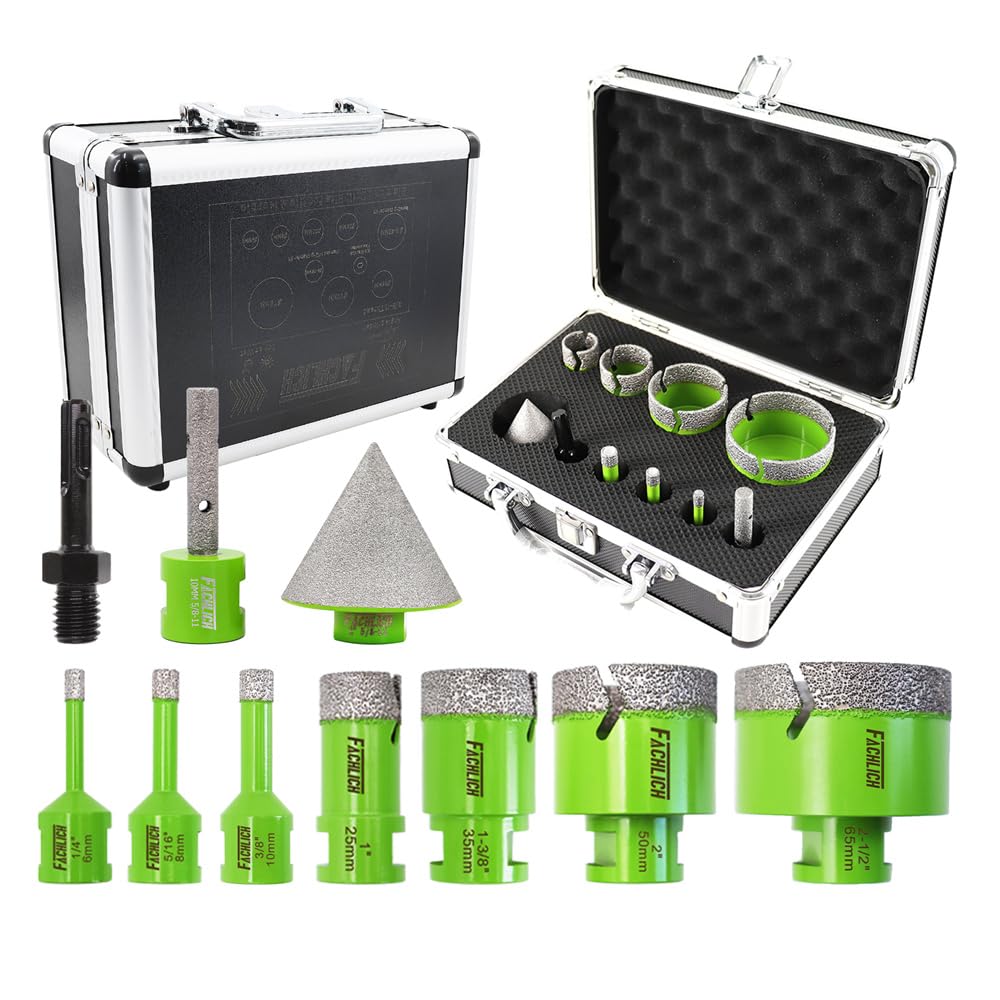 FACHLICH Diamond Core Drill Bits Set and FACHLICH Diamond Core Drill Bit - 6" Tile Hole Saw 152mm Diamond Hole Saw