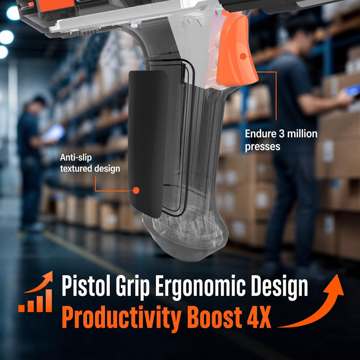 Bix Android 13 Industrial PDA with Pistol Grip, Honeywell N6703 1D 2D QR Barcode Scanner, 7200mAh Battery Handheld Terminal, 5.5" HD Mobile Computer 4G+64G, IP65 Rugged for Warehouse Inventory