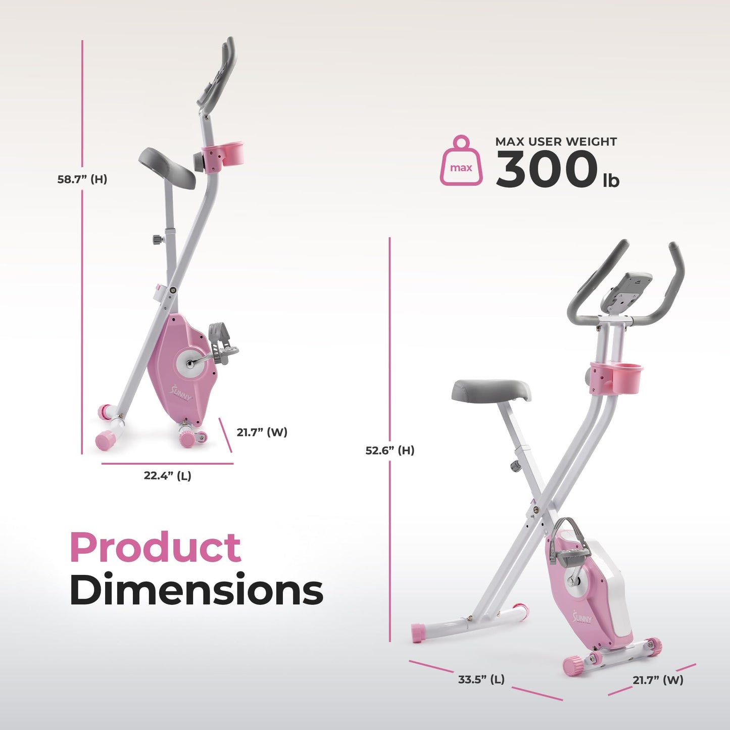 Sunny Health & Fitness Smart Folding X-Bike, Portable Compact Exercise Bike for Indoor Cycling Workout, Home Cardio Training Machine, Free SunnyFit App Bluetooth Connect