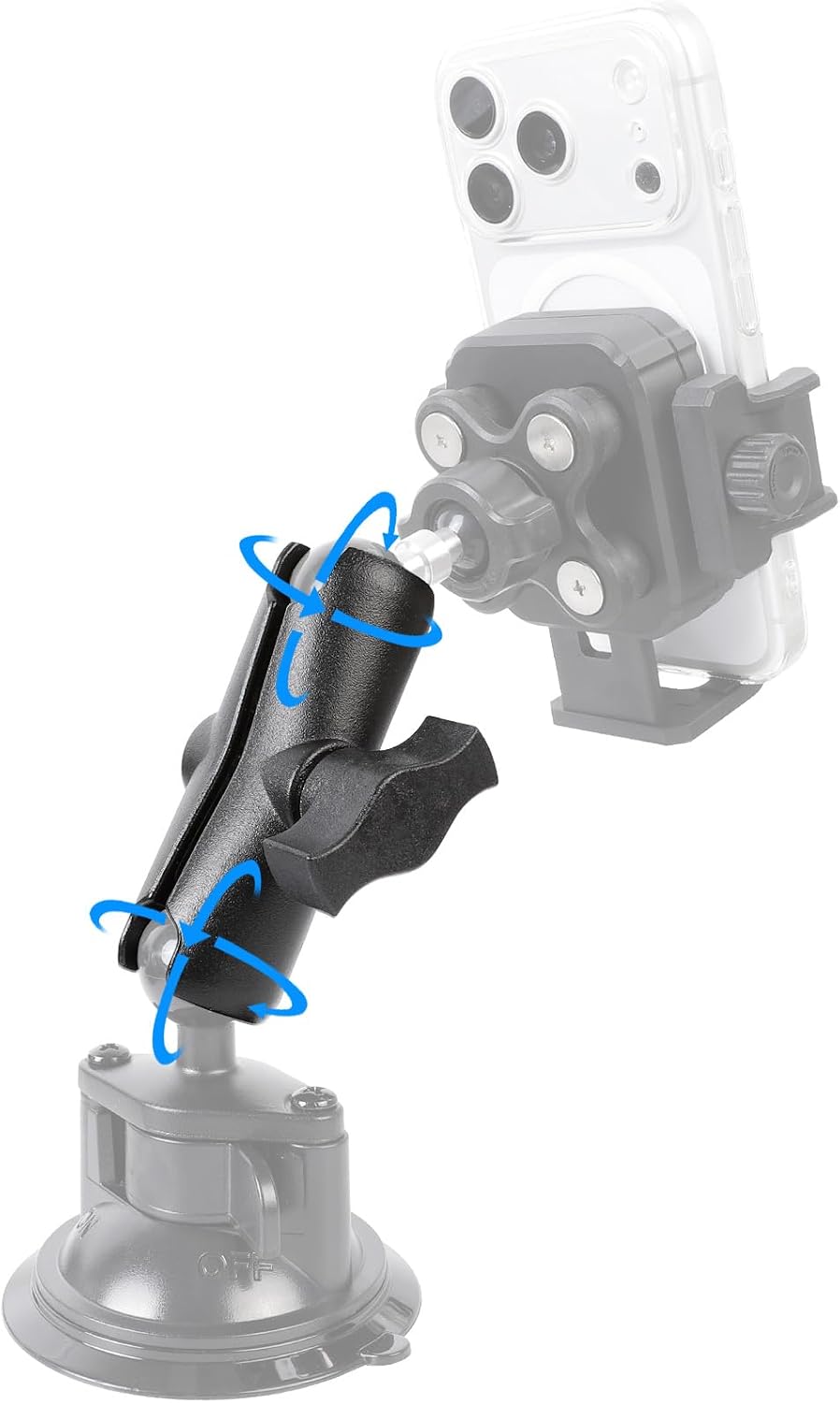 FPN 1" 1" (3.54" Aluminum Alloy Double Socket Arm Compatible with RAM Mounts B Size Ball Components, Fits Industry All