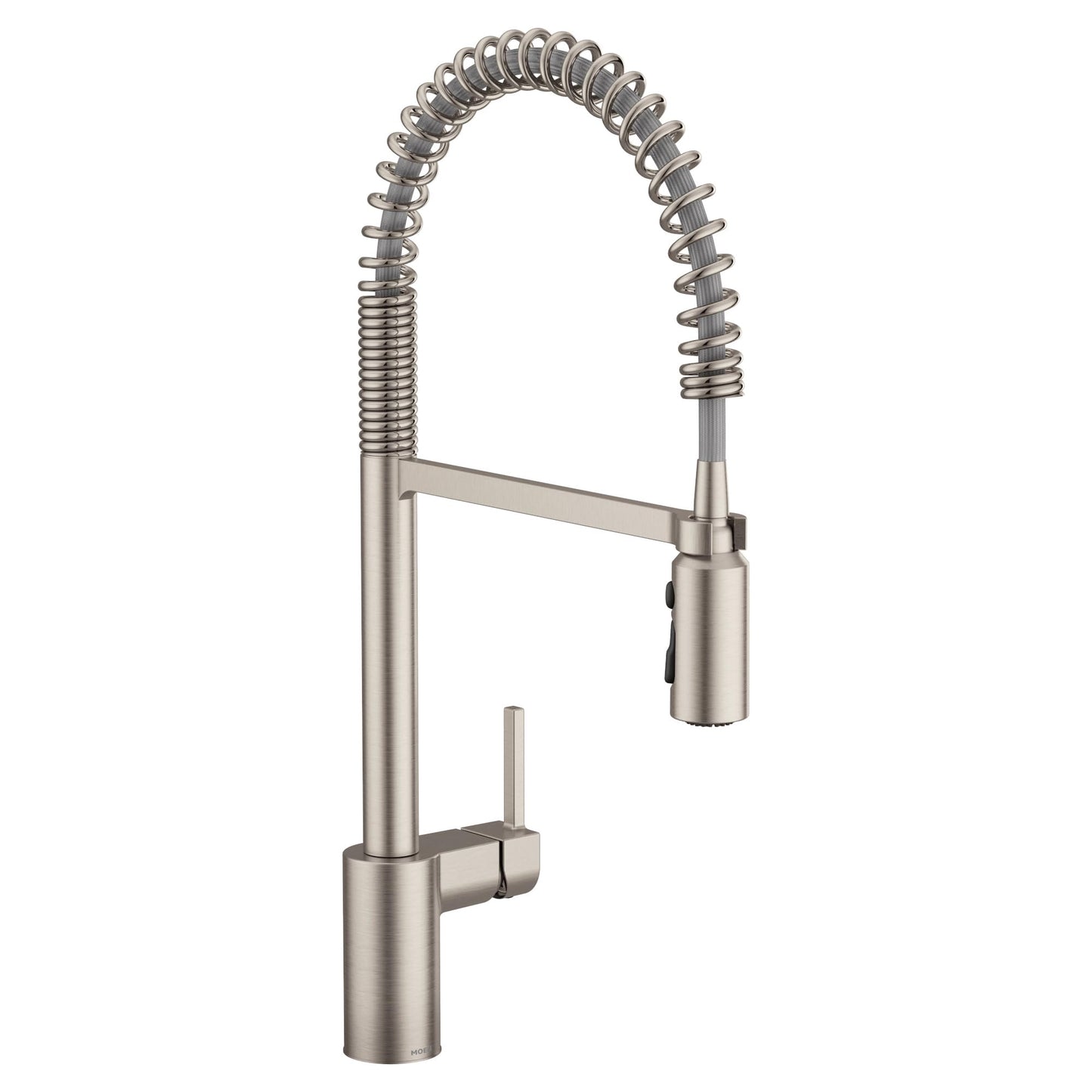 Moen Align Spot Resist Stainless Pulldown Kitchen Faucet, Single Hole, Modern Spring Style with Pre-Rinse and Power Boost Pull Down Sprayer, Easy Installation, 5923SRS