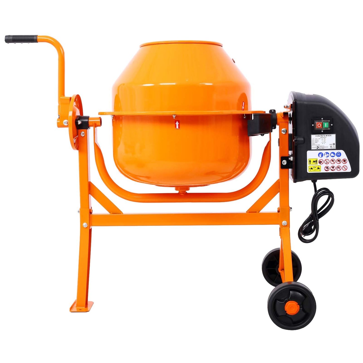 Electric Cement Mixer, 3 Cubic Ft, Portable Wheelbarrow Concrete Mixer with 550W Motor & 6-inch Wheels, 1/3 HP Concrete Mixing Machine Tools for Stucco, Mortar, Seeds, Feed (3 Cubic Ft)