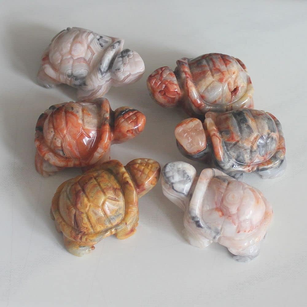 Skiennix Hand Carved Gemstone Crystal Quartz Turtle Figurine | Unique Home Decor Accent