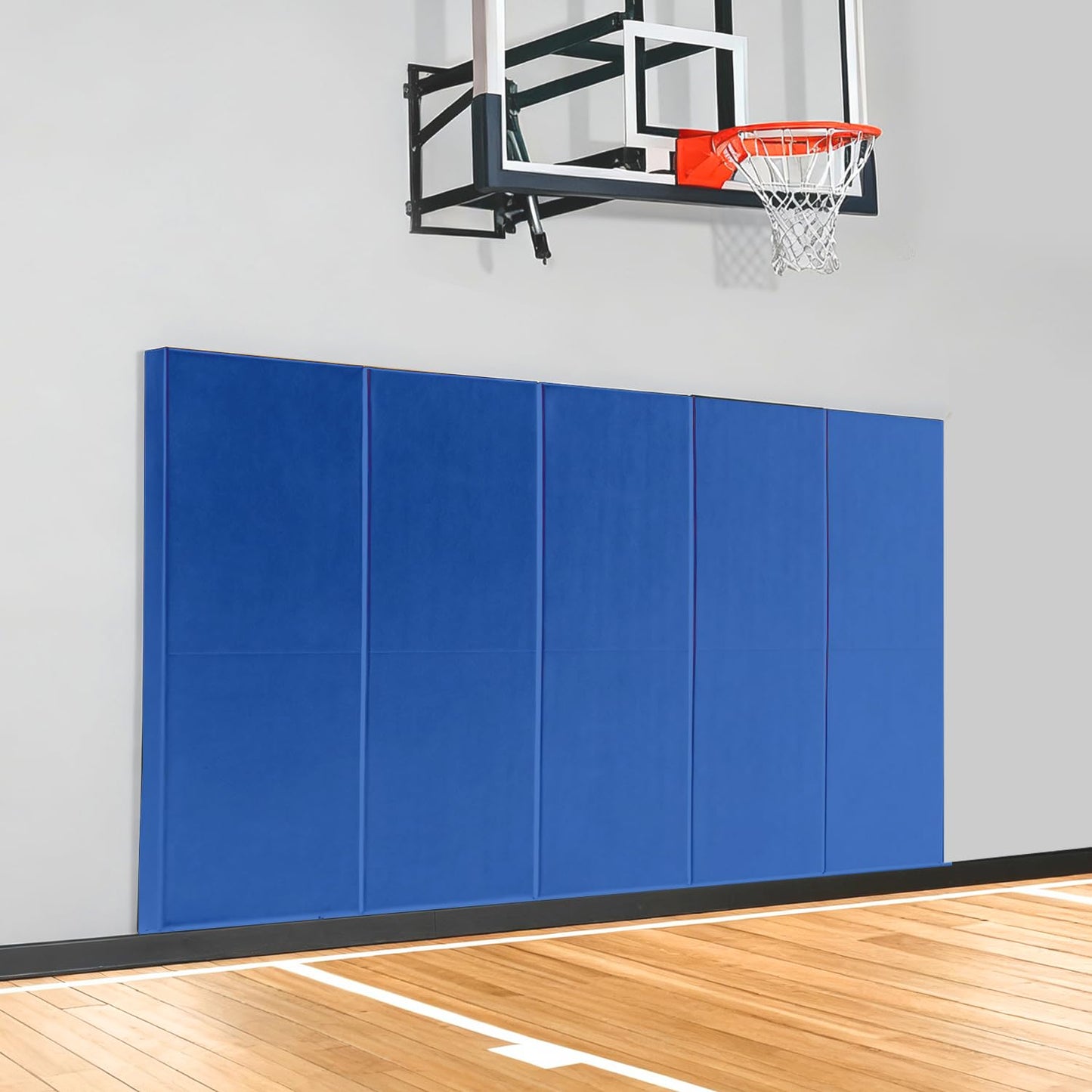 ybaymy 2" Thick Wall Padding, Wall Pads for Gym Basketball Court Garage Wall Mount Protector, Anti Collision Mat for Kids Foldable Exercise Mats for Taekwondo Garage (Blue)