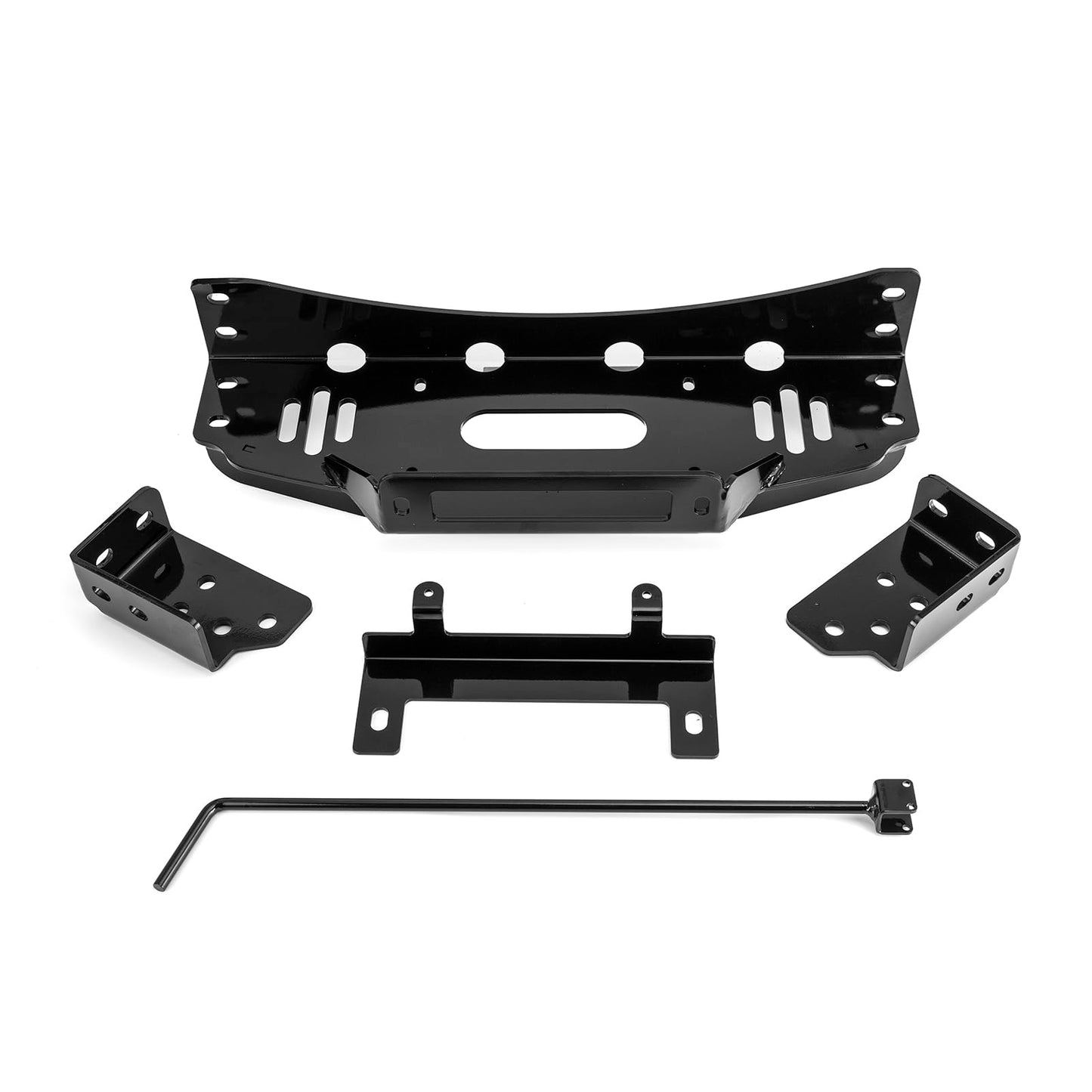 WeiSen Hidden Winch Mount Bracket Winch Mounting Plate Black Compatible with GMC Sierra 1500 Fit Chevy Silverado 1500 2007-2013