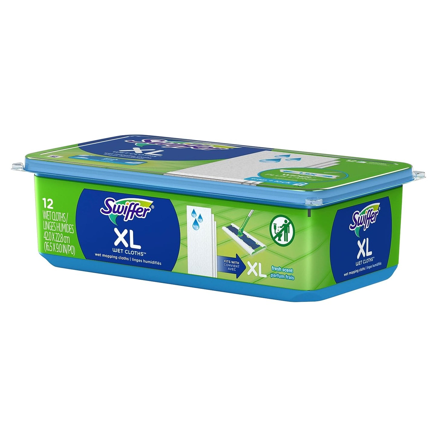 Swiffer Sweeper X Large Wet Mopping Cloths, Open Window Fresh, 12 Folded Sheets