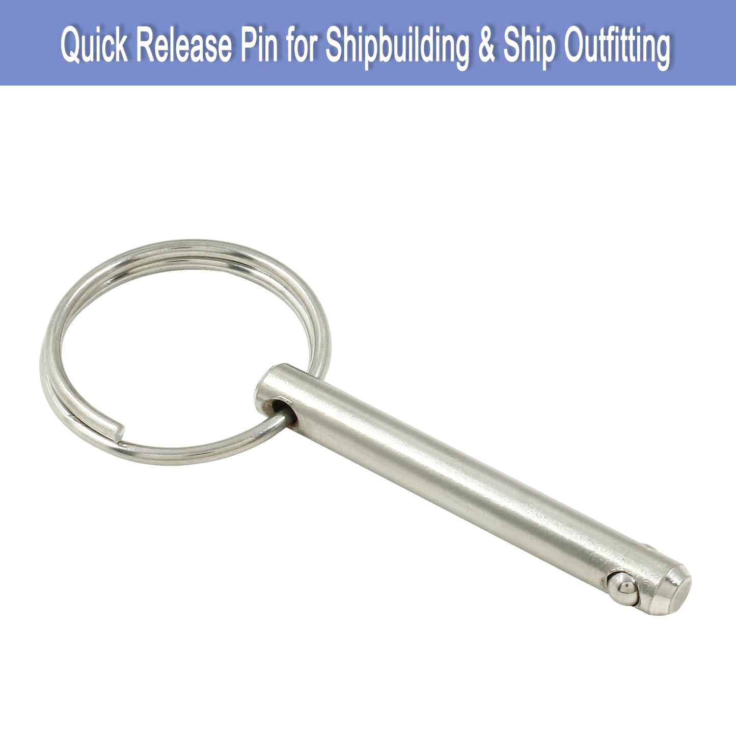Suiwotin 4pcs Quick Release Pin, 1/4" (6.3mm) Diameter, Usable Length 1-1/2", Overall Length 2", 316 Stainless Steel Bimini Top Pins for Boat Marine Hardware