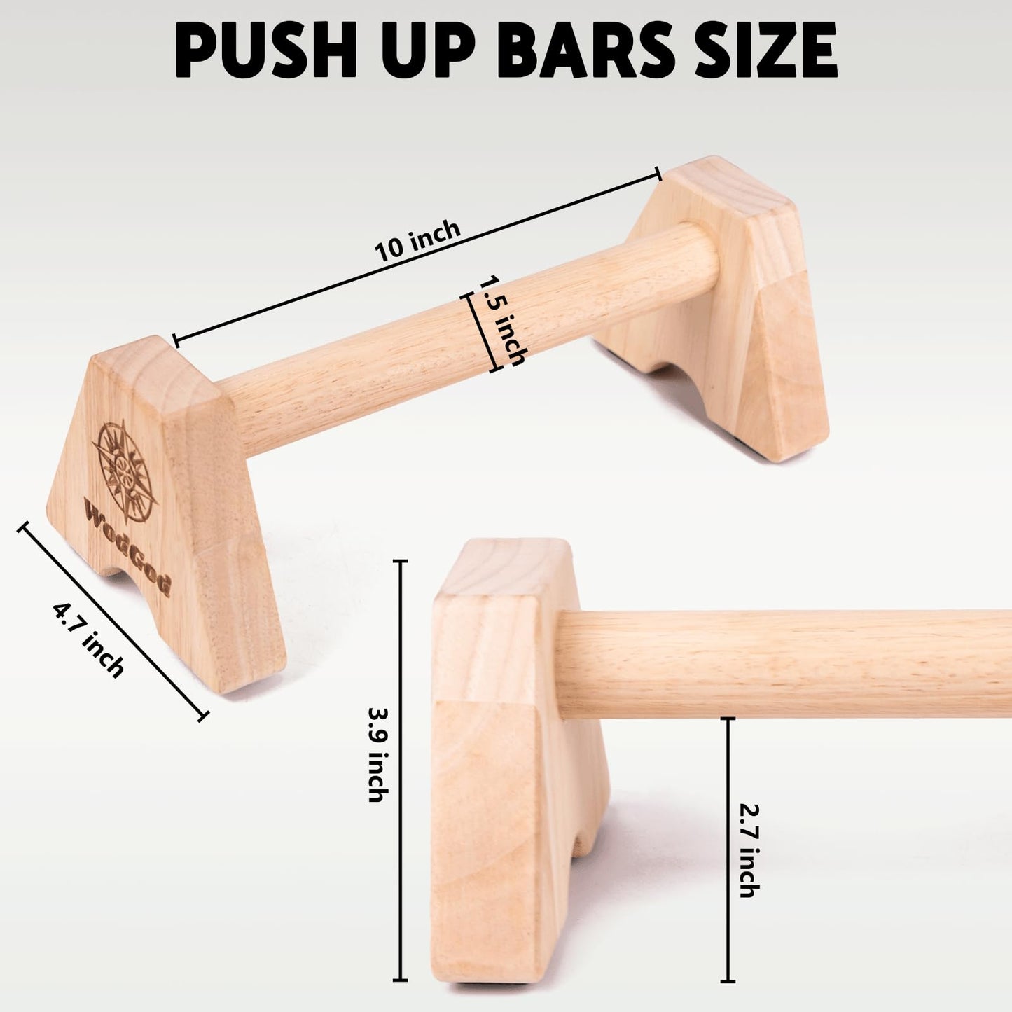 Premium Wooden Push Up Bars,Parallettes Bars for Calisthenics,Push Up Handles,Calisthenics Equipment for outdoor&home,Complete Push-Up Workout Kit,Solid rubber wood