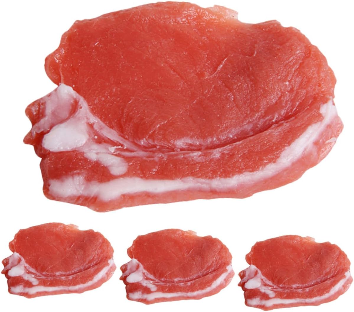 Set 4 of Realistic Resin Pork Slice Models for Display
