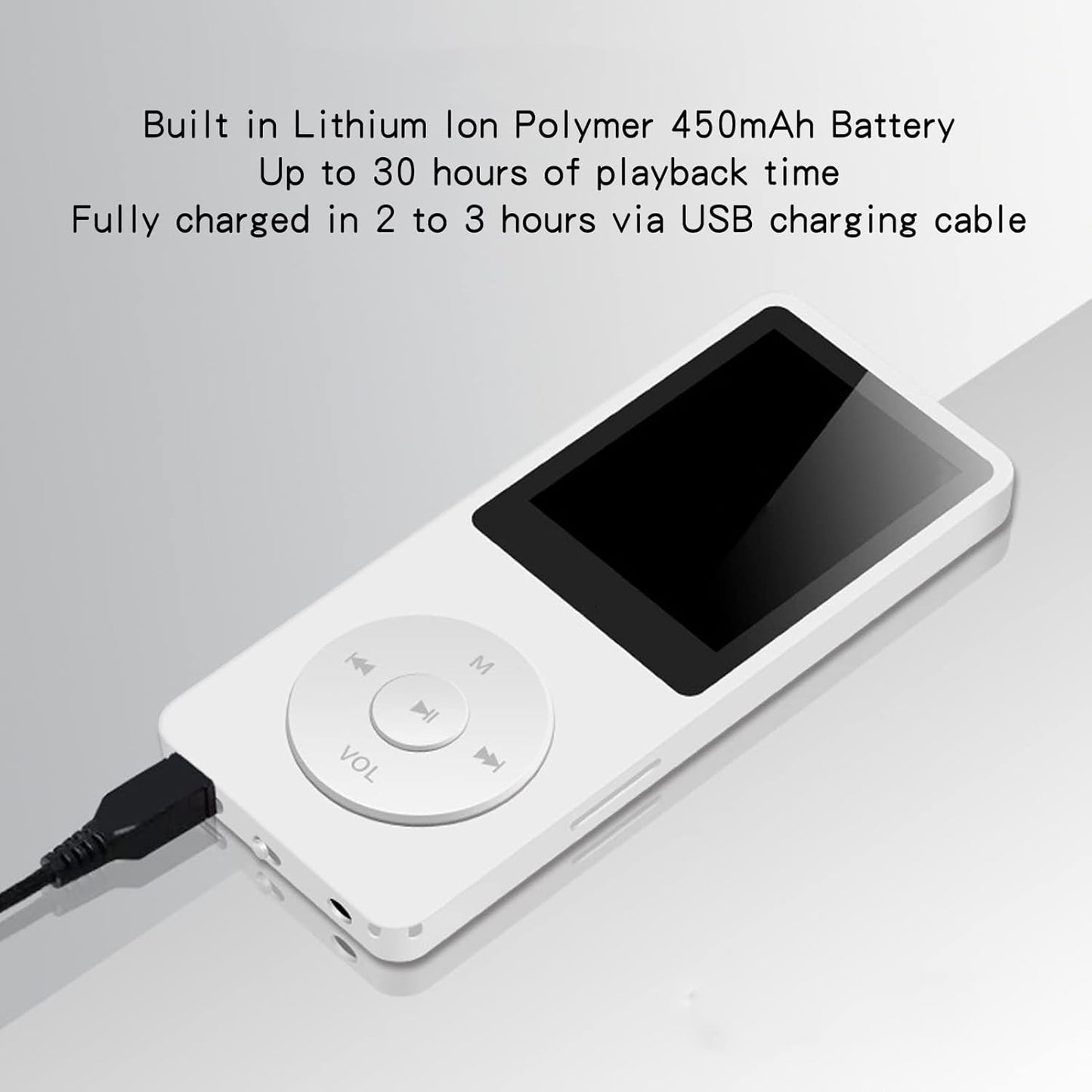 Zopsc MP3 MP4 8GB 64GB 30 Player, Memory Expandable, Hour Playback Lossless Sound, Lightweight Portable White