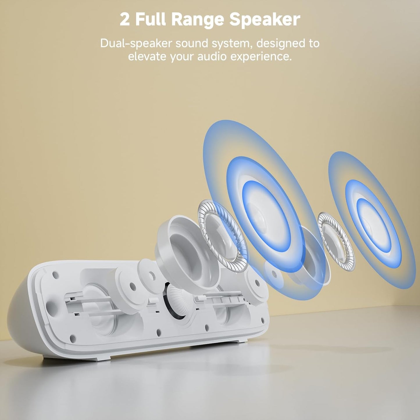 SOULION 3.5mm Computer Speakers for Desktop, USB Powered Bluetooth PC Speaker with Led Light, Aux Soundbar with Rotary