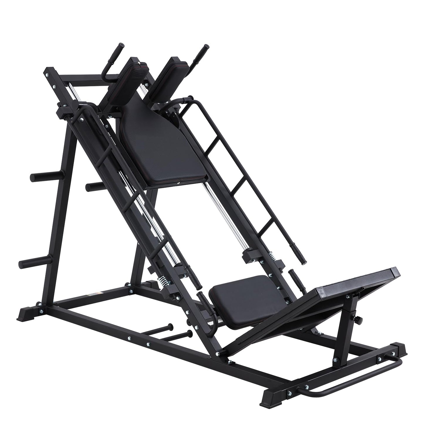 83" D x 43" W 45-Degree Ultimate Leg Press & Hack Squat Machine, Liner Bearing, Adjustable Angles, Band Pegs & Safety Locks – Lower Body Strength Training Equipment for Home & Garage Gym