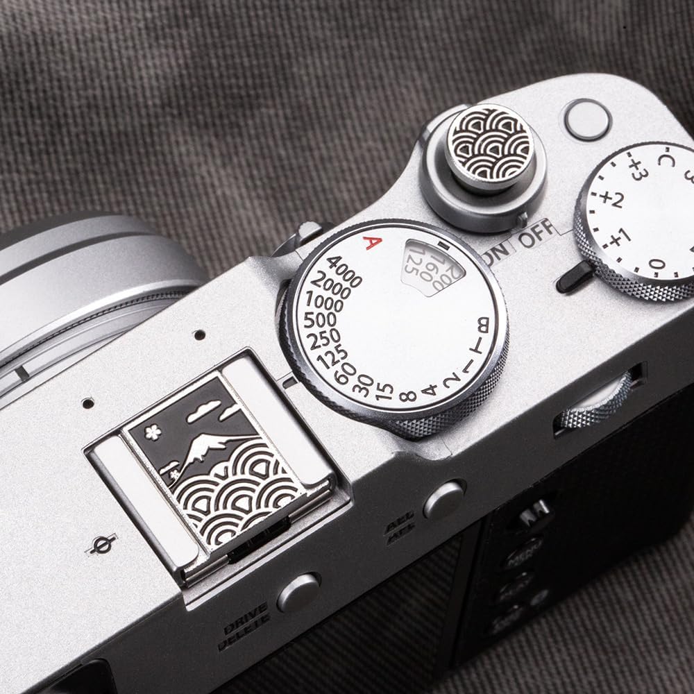 X100VI X100V XPro1 X-T4 X-T3 X-T50 X-T30 Camera Metal Hot Shoe Cover Shutter Buttons Sea of Clouds for FUJIFILM