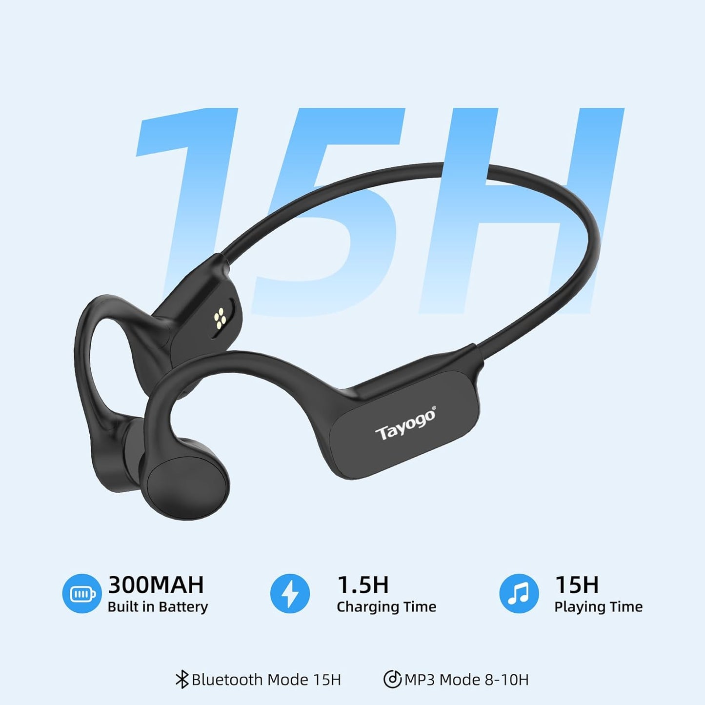 32GB MP3 Swimming IPX8 Swimming Headset 8-Hour Tayogo Waterproof Player for Laps | Bone Conduction Headphones |