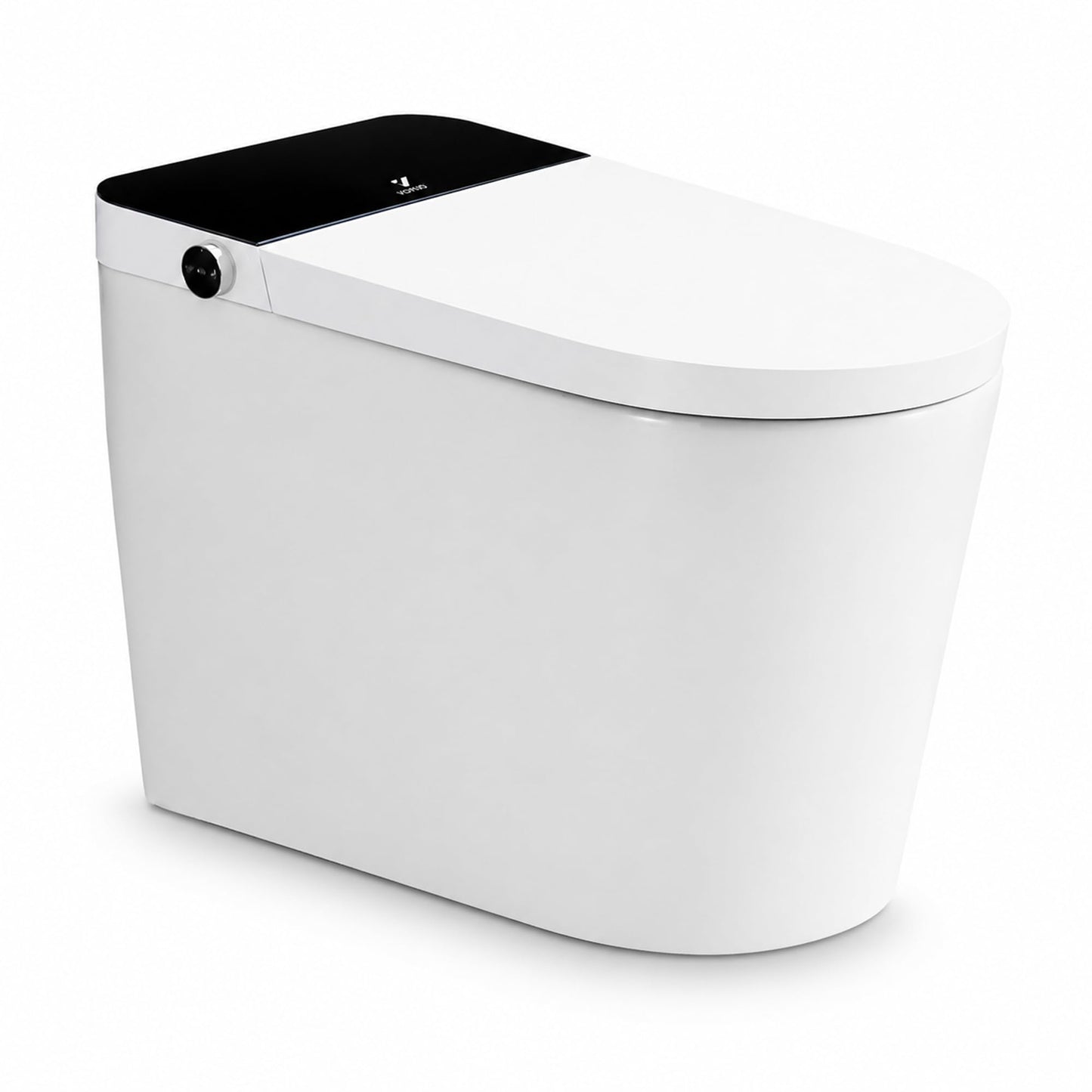 One Piece Toilet with Tankless Design, Modern Elongated Toilet, Foot Sensor Flush, Soft Close Seat, 18" Comfort Height Toilet for Bathrooms, 12" Rough-in,1.28 GPF-Standard White Bowl