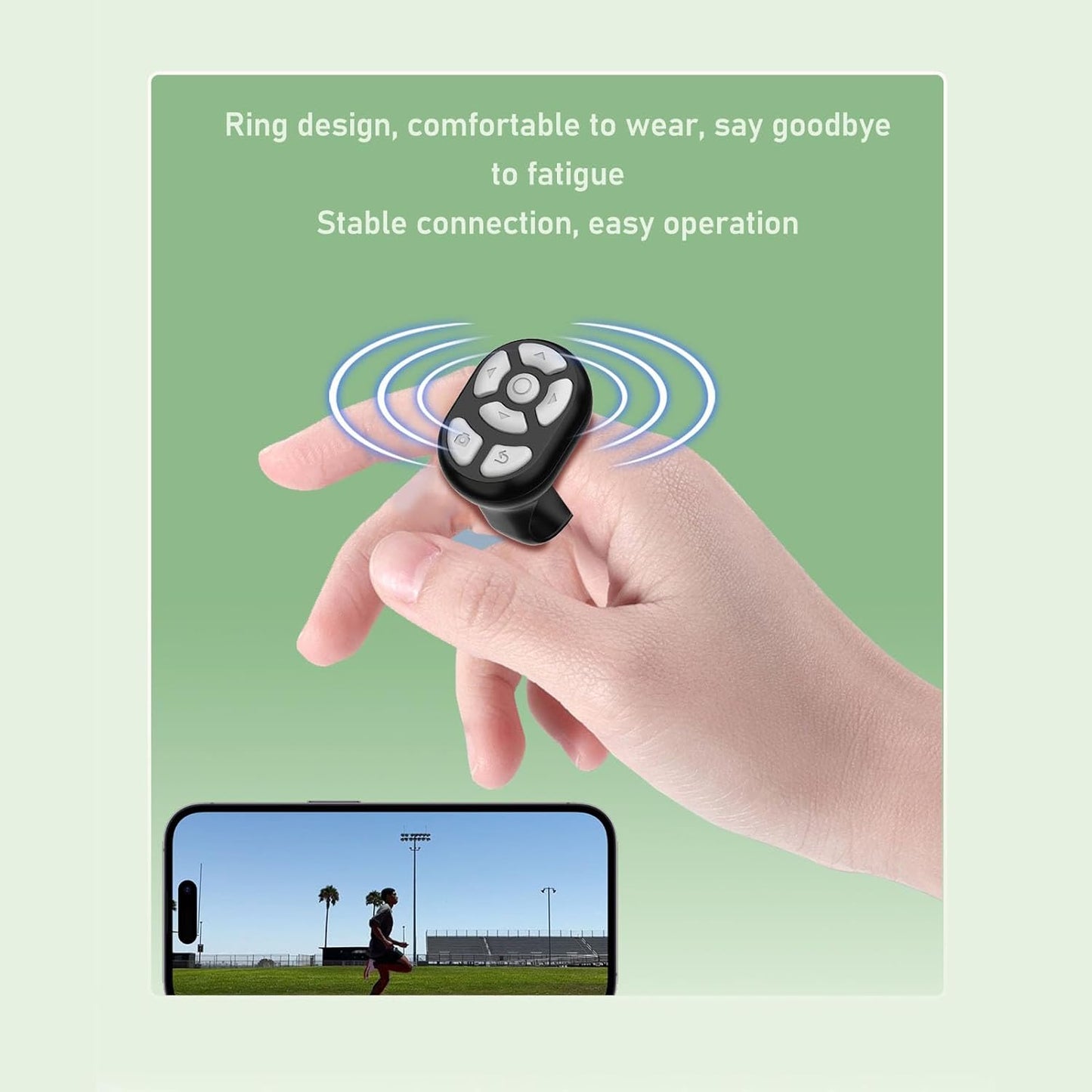 Luqeeg Bluetooth Remote Control App Page Turner, Camera Remote Shutter Selfie Button, Long Distance Control Remote