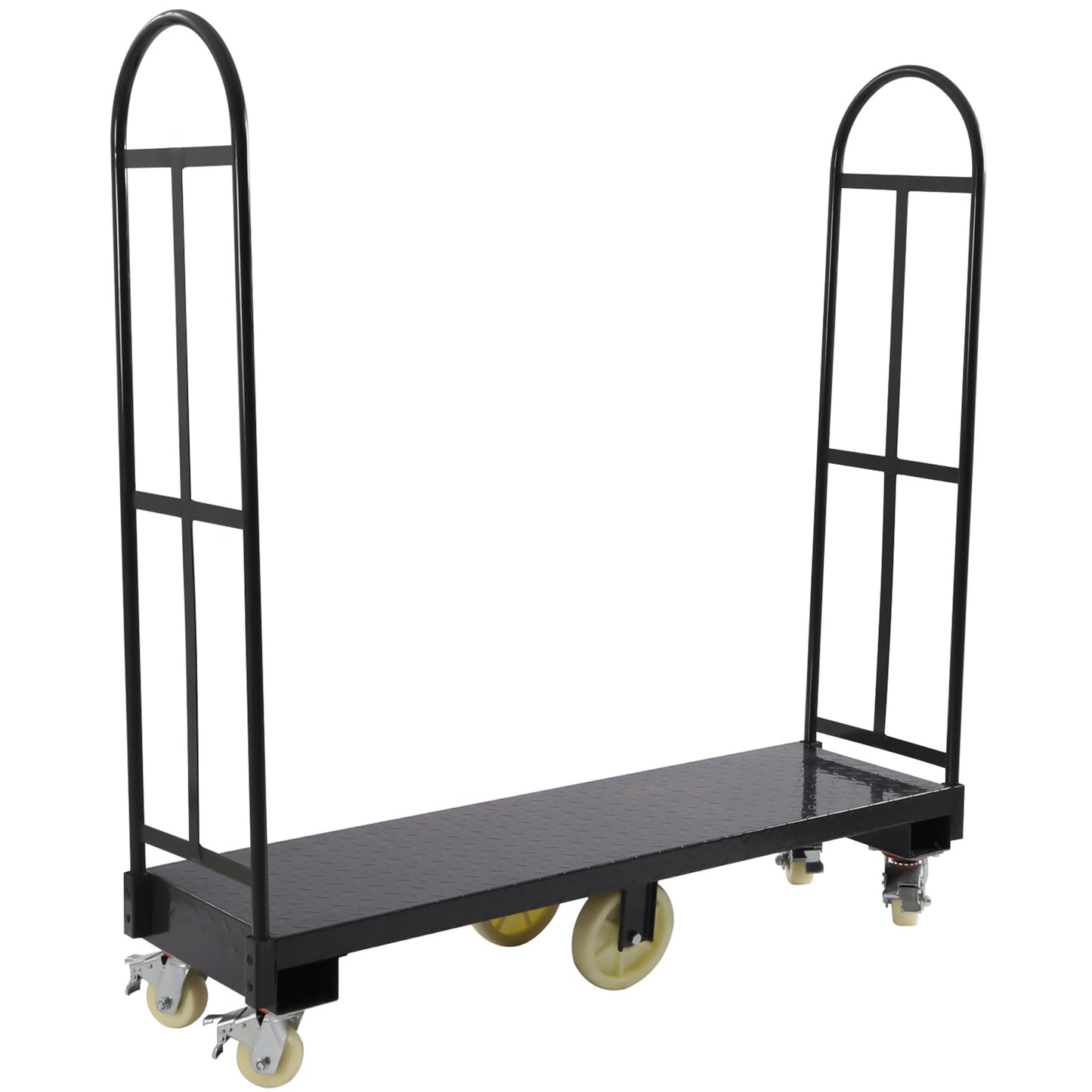 64.6x15.7inch Narrow Aisle U-Boat Platform Truck Dolly with 6 Wheels Hand Truck Dolly 2000 Lbs Capacity Heavy Duty
