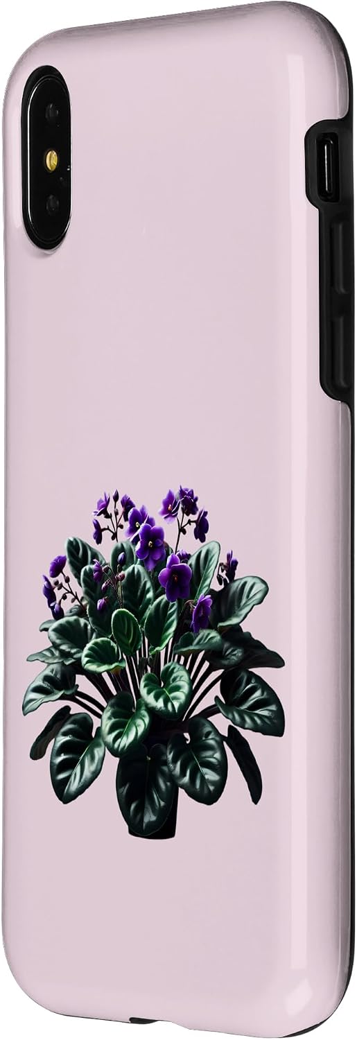 African Violet Lover Gifts and Apparel African Violet Flower Plant Botanical Case for iPhone X/XS