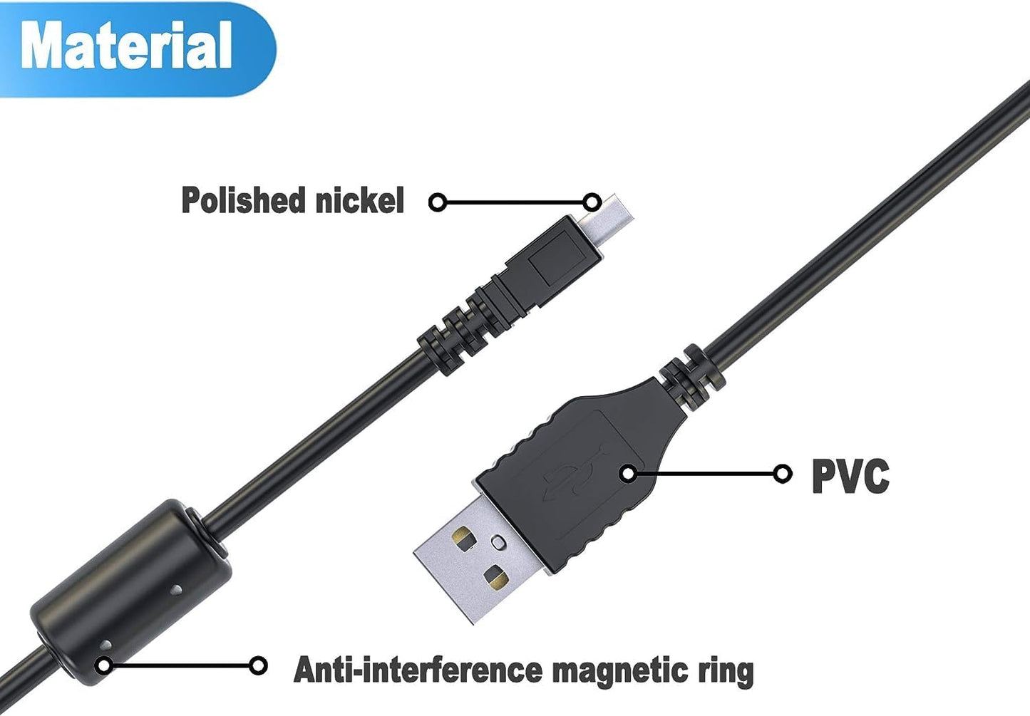 Master Cables Replacement USB Data Transfer and Charging Cable for Sony Alpha Digital SLR Cameras - Compatible