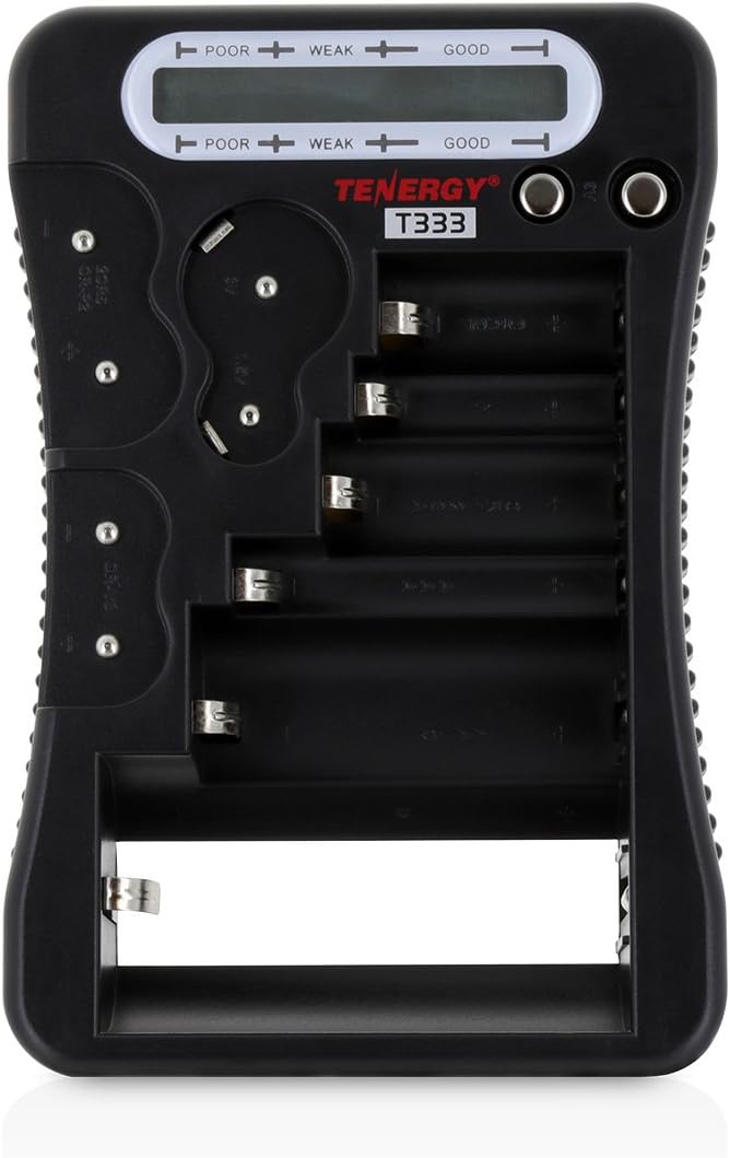 T-333 9V, CR123A, CR2, CRV3, 2CR5k CRP2, Tenergy Universal Battery Tester, LCD Display, Cell Checker, Multi-Purpose
