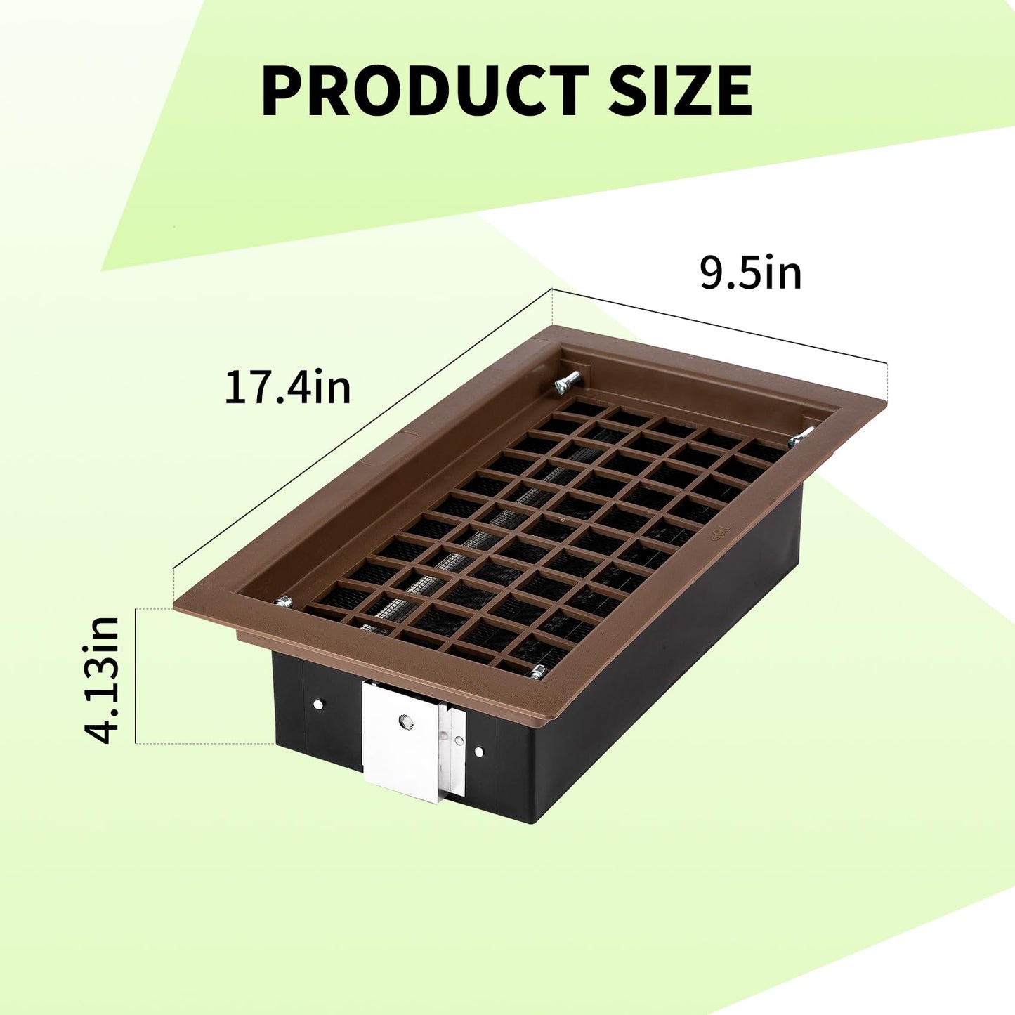 10 Pack 8" x 16" Automatic Foundation Vent for Ventilating Crawl Space Replacement Auto Air Vent, Brown