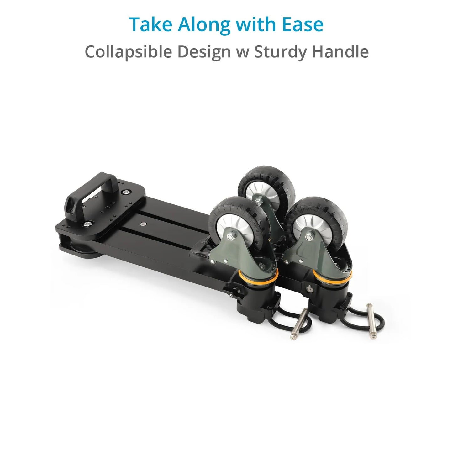PROAIM Agile Heavy-Duty Floor/Track Studio Dolly. for Single Spiked & Double Spiked Tripods. Robust Construction, 360° Rotating Wheels. Offers Smooth & Flawless Shots