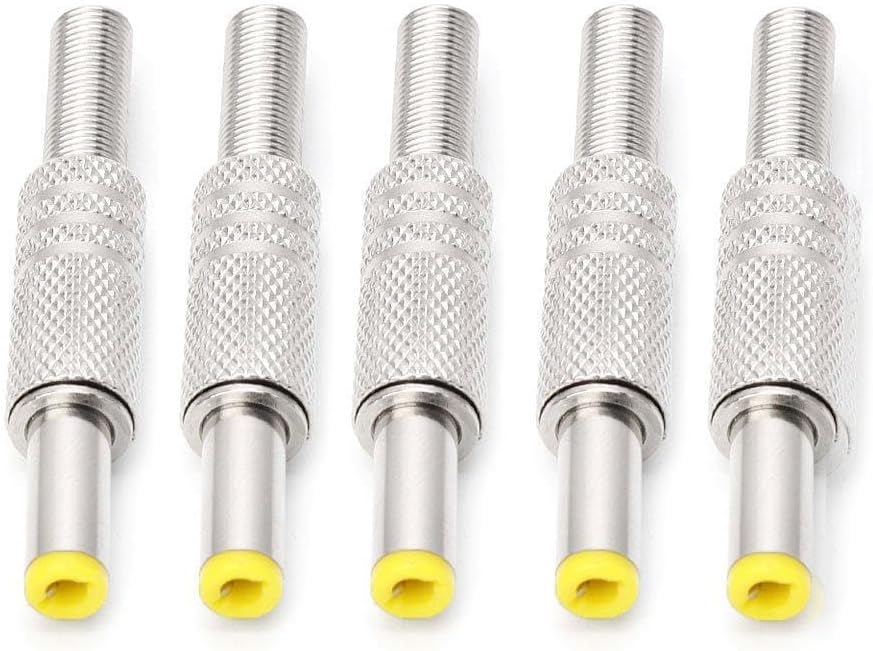VLSQHNCF 5Pcs 5.5x2.5mm MP3 MP4 Male Plug Metal Connector Adapter for Player Player Audio-Video Equipment Banana Cable