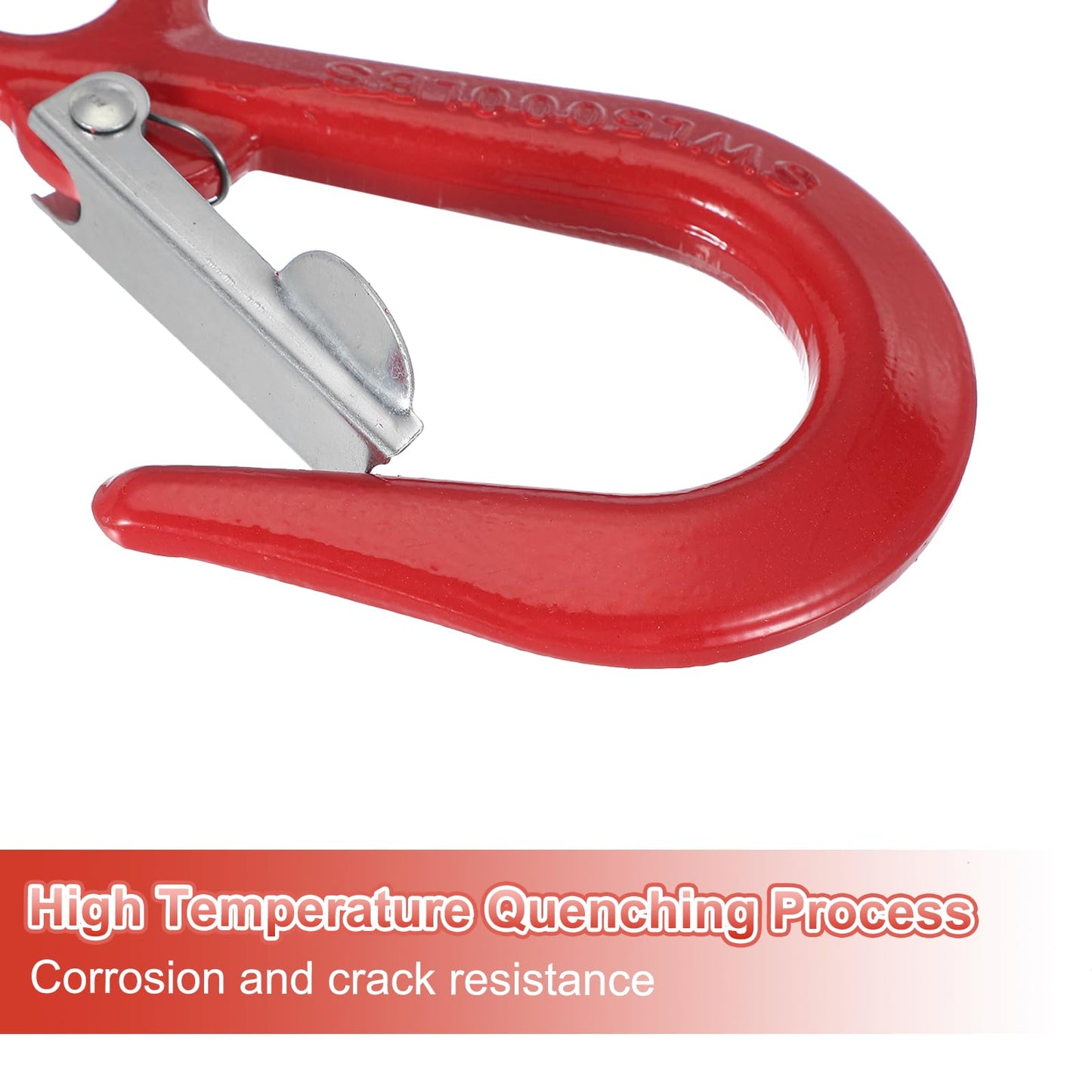PATIKIL Crane Hook, 2.2T Alloy Steel Grab Safety Hook Eye Lifting Hook for Factory Lifting Construction Engineering Port Transportation, 4850 lbs Load, Red