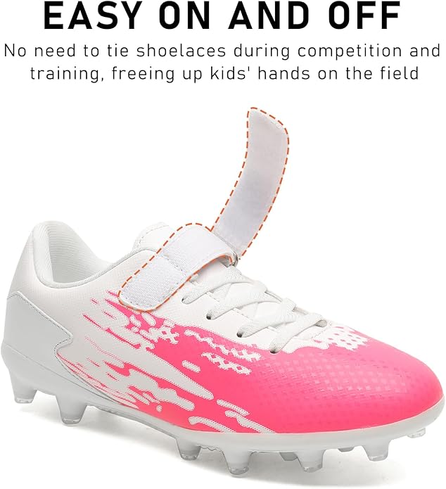 Kids Soccer Cleats Boys Girls Athletic Outdoor Youth Football Shoes Running & Training Lightweight Baseball Shoes(Little Kid/Big Kid)