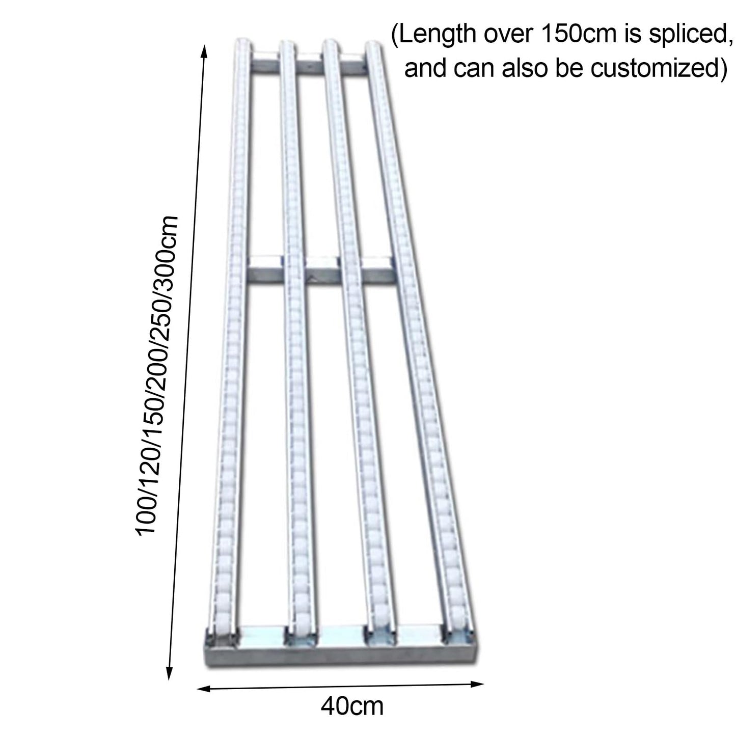 Light-Duty Conveyor - Unpowered Roller Slides with ABS Plastic Rollers & Stainless Steel Frame for Easy Beverage & Water Carton Transportation, Silver (W) 40