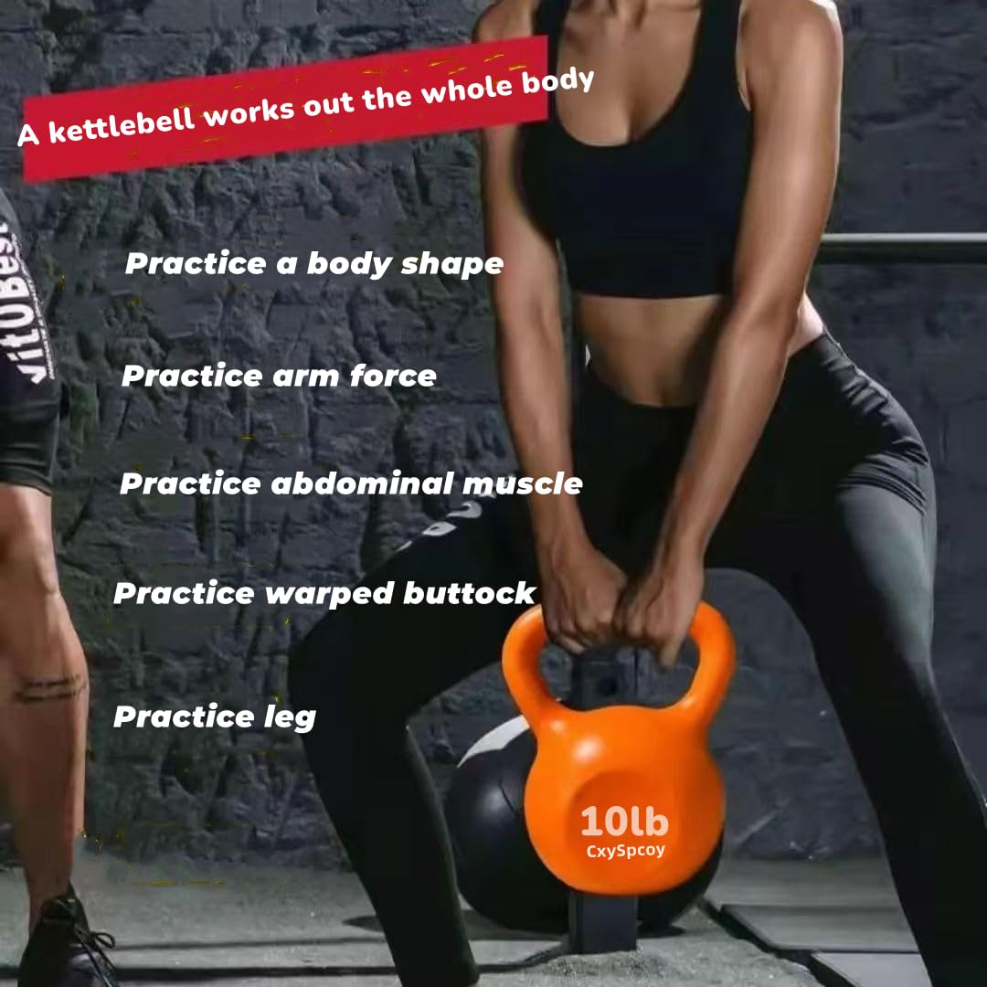 CxySpcoy Kettlebell Grip Professional Grade 10lb 4.5kg for Women and Men Push up Bodybuilding Weightlifting Fitness Exercise Repetition Full Body Workout Home Gym Strength Competition Training Anti-slip Handle