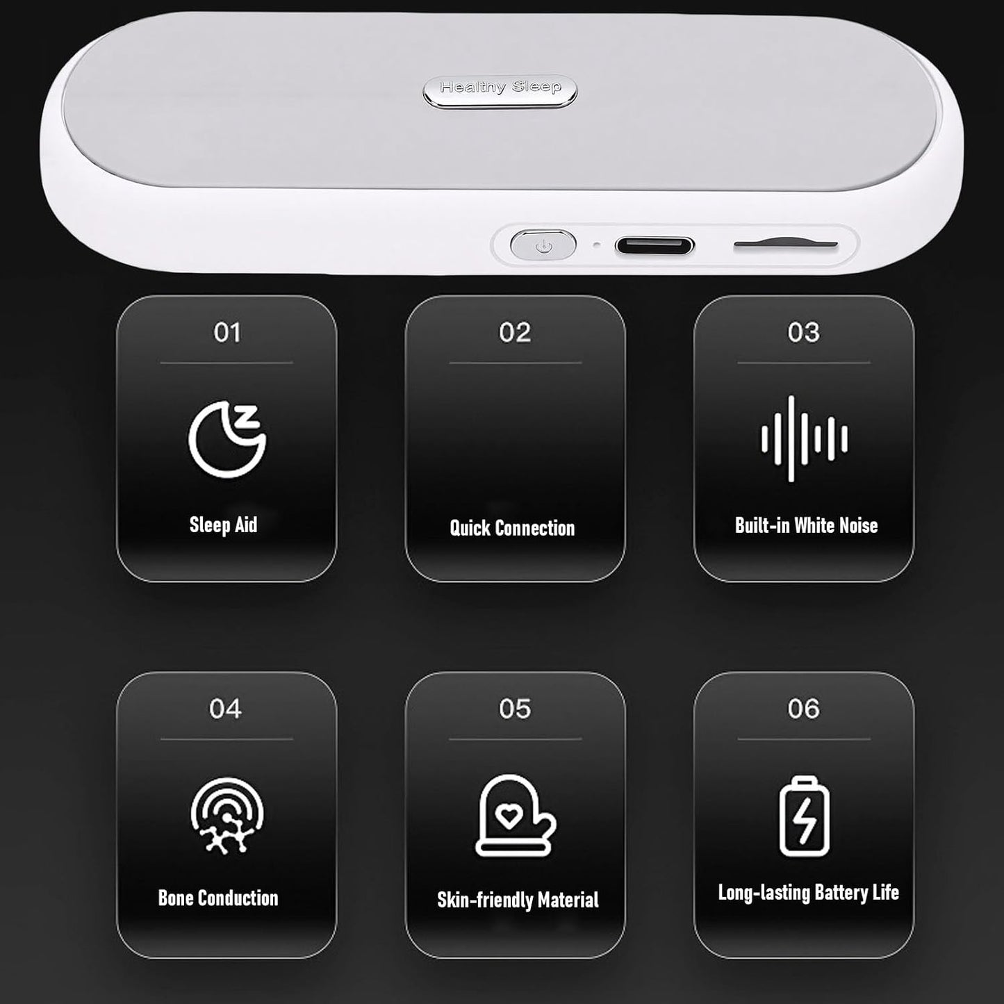 LICAEVEY 400mAh Under Pillow Speaker for Sleeping, Portable White Noise Machine with Bluetooth & Smart Sleep Timer