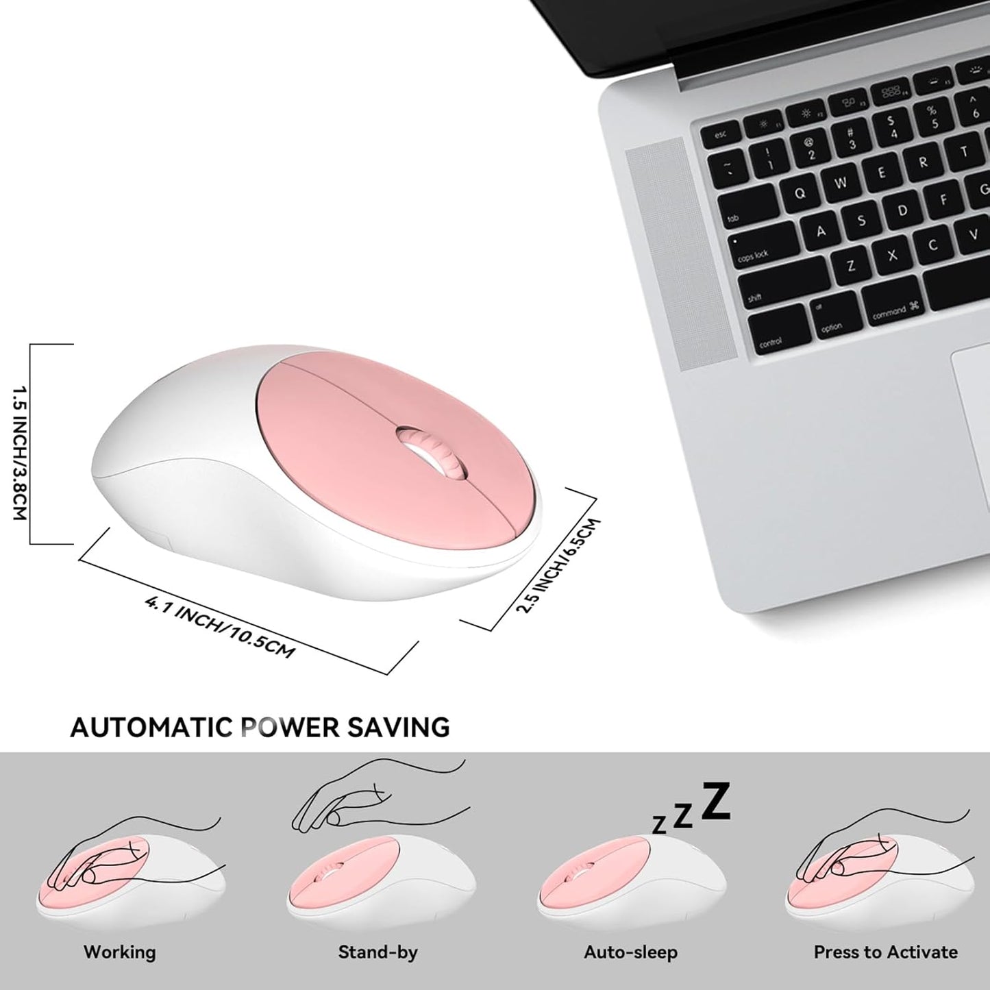 FD iK6630 2.4GHz Set Wireless Keyboard and Mouse Combo - USB Cordless, Cute Round Keys, Quiet and Slim for Laptop