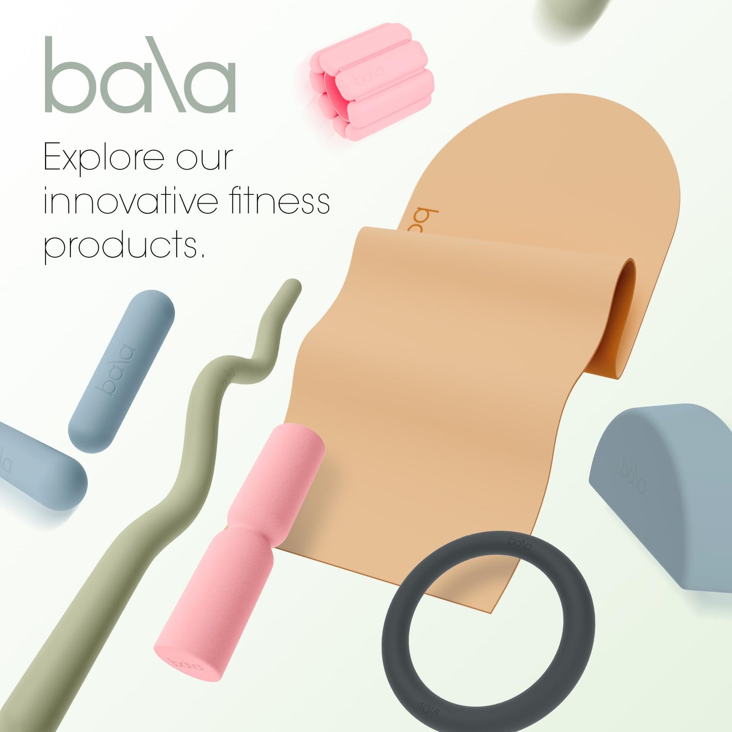 Bala Bangles & Bala Bars Home Workout Equipment Bundle - Blush