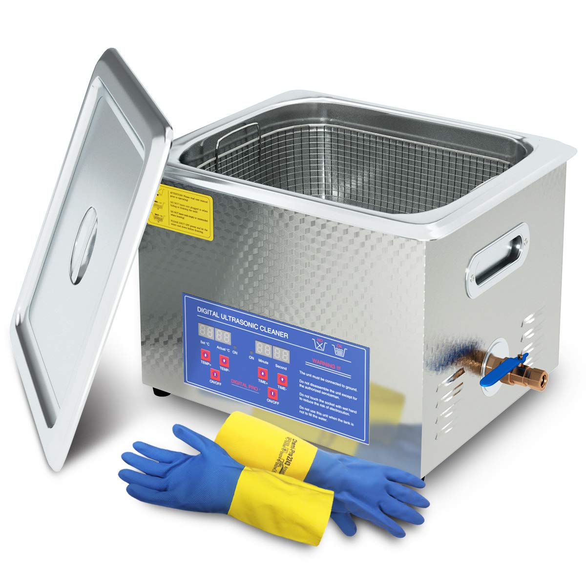 2024 Upgrade 600W Heated Ultrasonic Cleaner 15L Stainless Steel Sonic Bath for Guns Carburetors Injectors Parts and PCB with Free Rubber Gloves Gifts Use in Automotive and Firearm Industry DAREFLOW