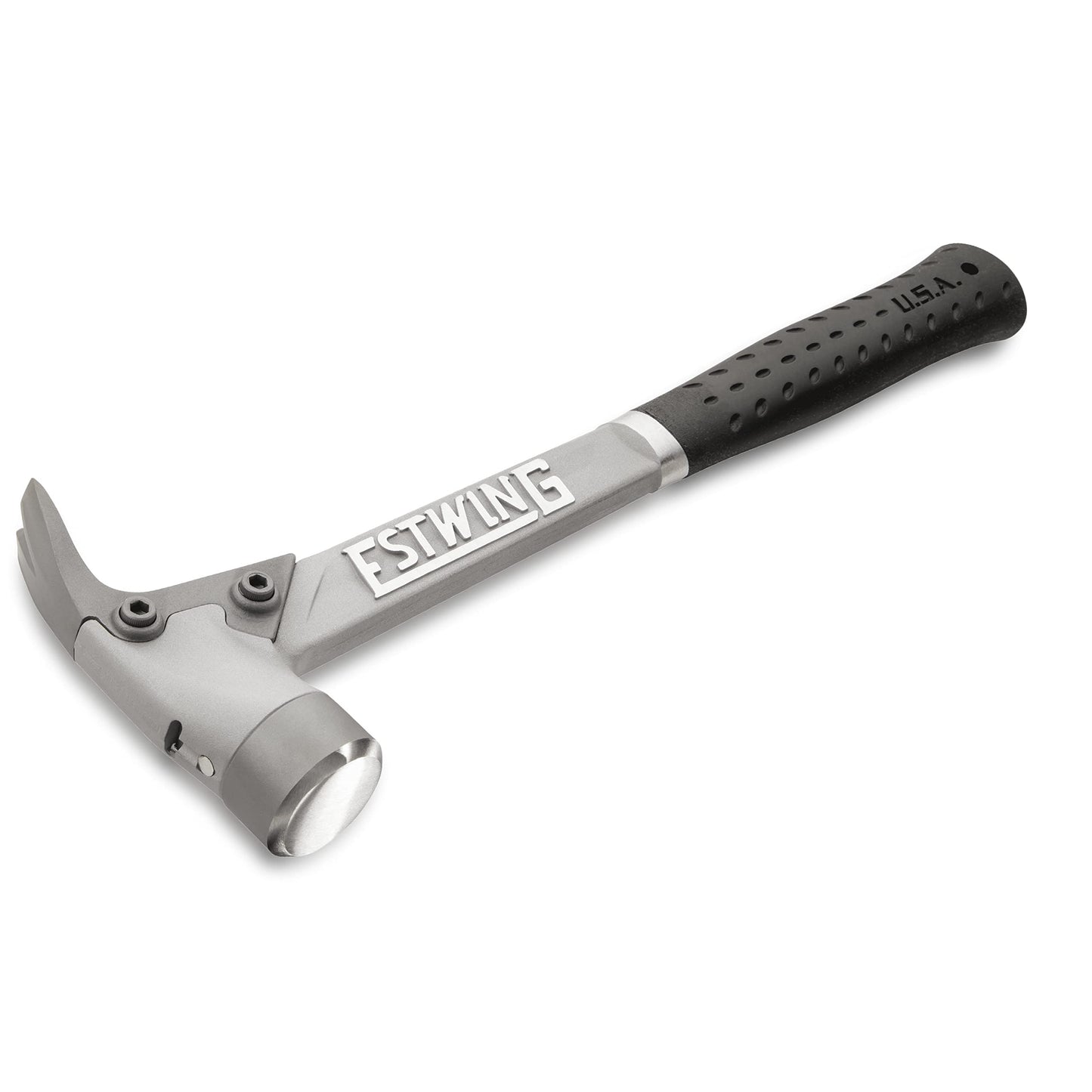 ESTWING AL-PRO Aluminum Framing Hammer - 14 oz Straight Rip Claw with Smooth Face & Shock Reduction Grip - ALBK , Black