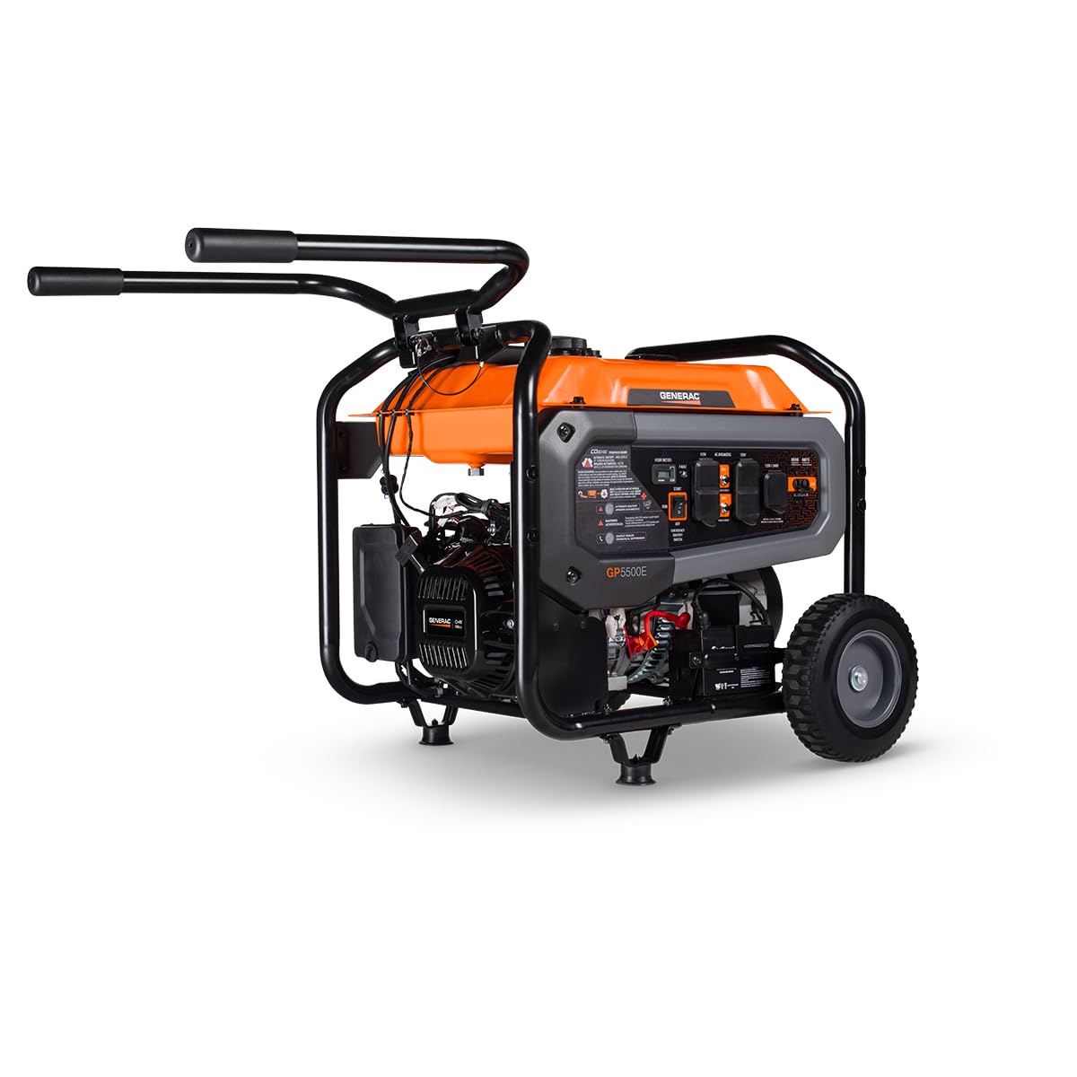 Generac 6,875 Starting Watt Portable Gas Generator - Electric Start - Home Backup or RV Ready - Heavy Duty Frame - Quiet, Long Runtime, Emergency Power - 50-State Compliant