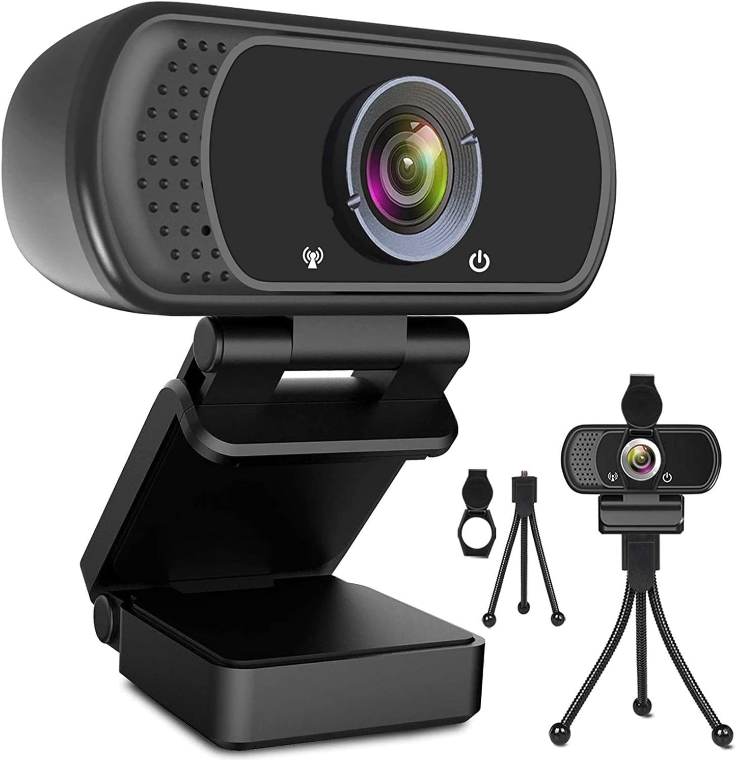 ToLuLu 1080P Webcam with Microphone, HD Webcam Web Camera with Tripod Stand, Widescreen USB Computer Camera, Streaming