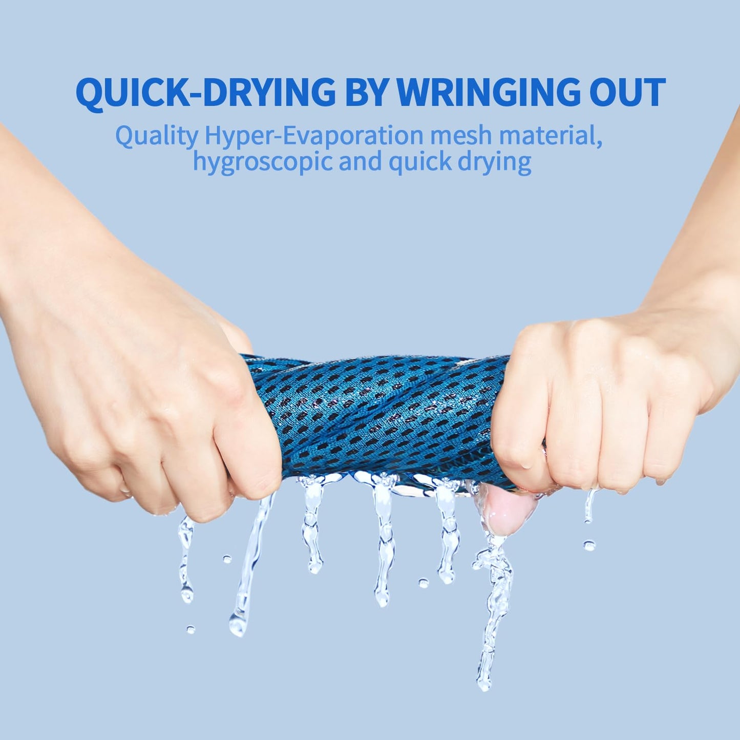 Honoson 10 Pcs Cooling Towel Bulk - Neck & Face Cool Chilly Towels Microfiber Breathable Sport Sweat Rag for Gym, Yoga, Travel, Camping, Running, Outdoor (Blue)