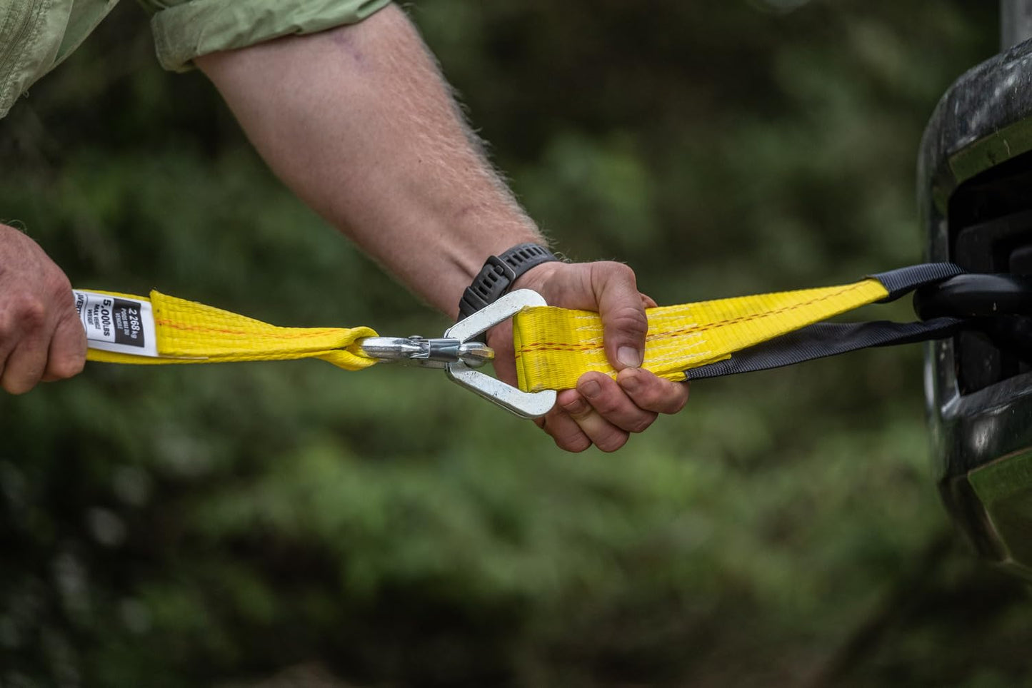 Keeper – 2” x 24” Premium Axle Tie Down Strap with D Rings - 3,333 lbs. Working Load Limit and 10,000 lbs. Break Strength,One Color