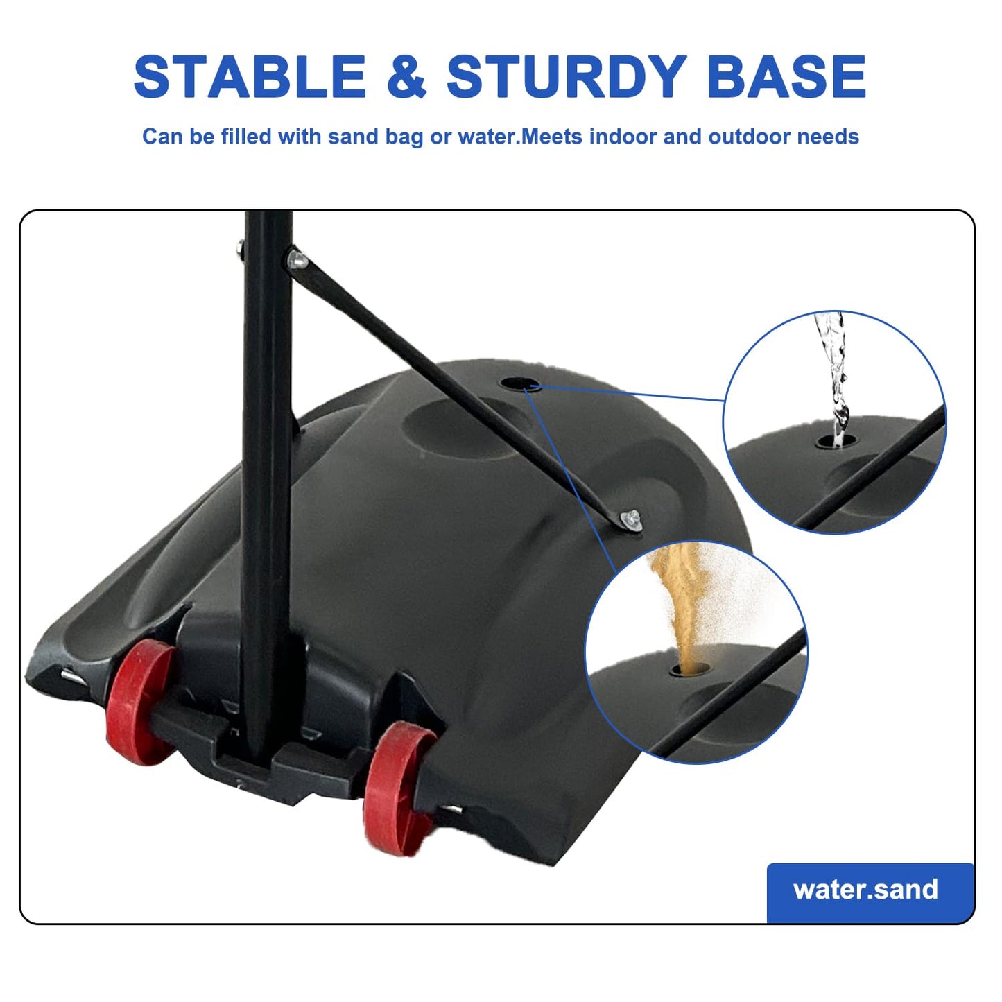 Portable Height-Adjustable Basketball Hoop System, Outdoor/Indoor Use for Backyard, Driveway, Court