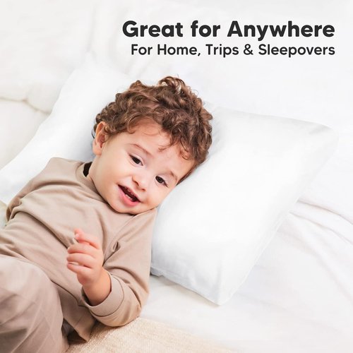 KeaBabies Toddler Pillowcase - Organic Cotton Soft & Durable Cover for Kids | 13"x18" in Soft White