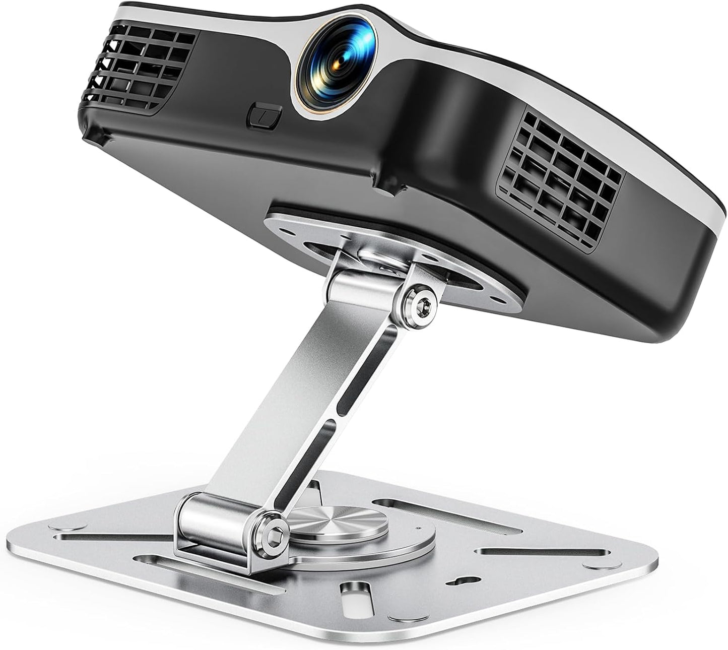 BAISHUN 3-in-1 1/4-Inch Setup, 360-degree Projector Stand Desk, Wall and Ceiling Mount with Thread, Foldable, Easy