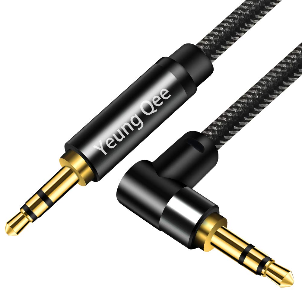 Yeung Qee 3.5mm 1ft, 3.5mm (1FT/0.3M) Aux Cable Nylon Braided Male to Male Stereo Audio Cable Audio Auxiliary Input